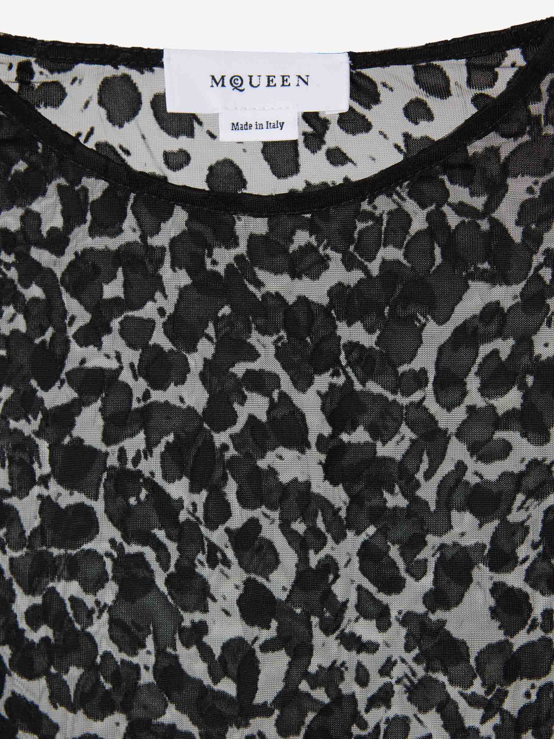 Outlet online Alexander McQueen Mujer Top Motivo Leopardo color Negro sku 703-002261 01 - Foto 3