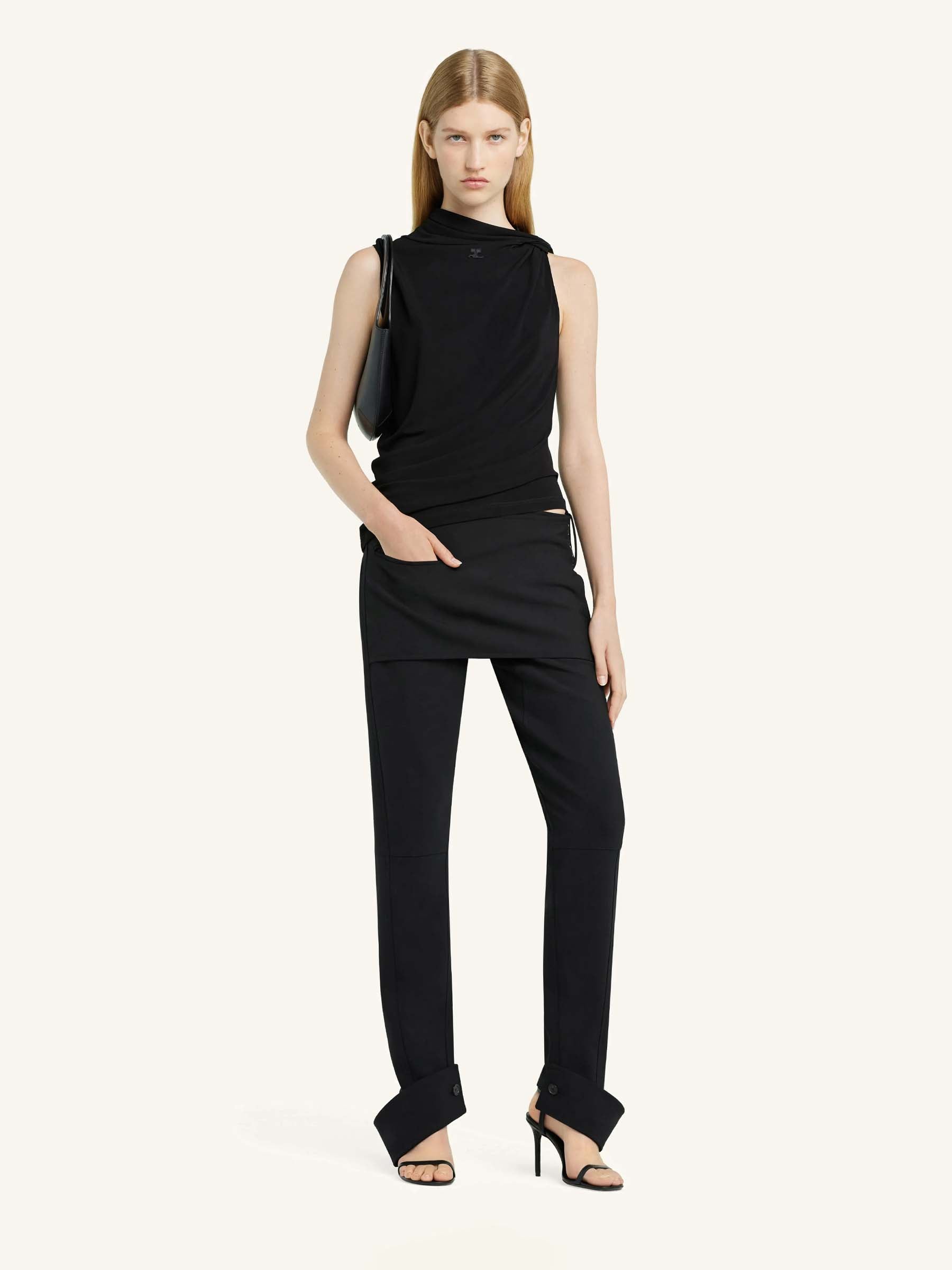 Courrèges Mujer Barcelona Top Jersey Drapeado color Negro sku 703-002300 01 - Foto 2