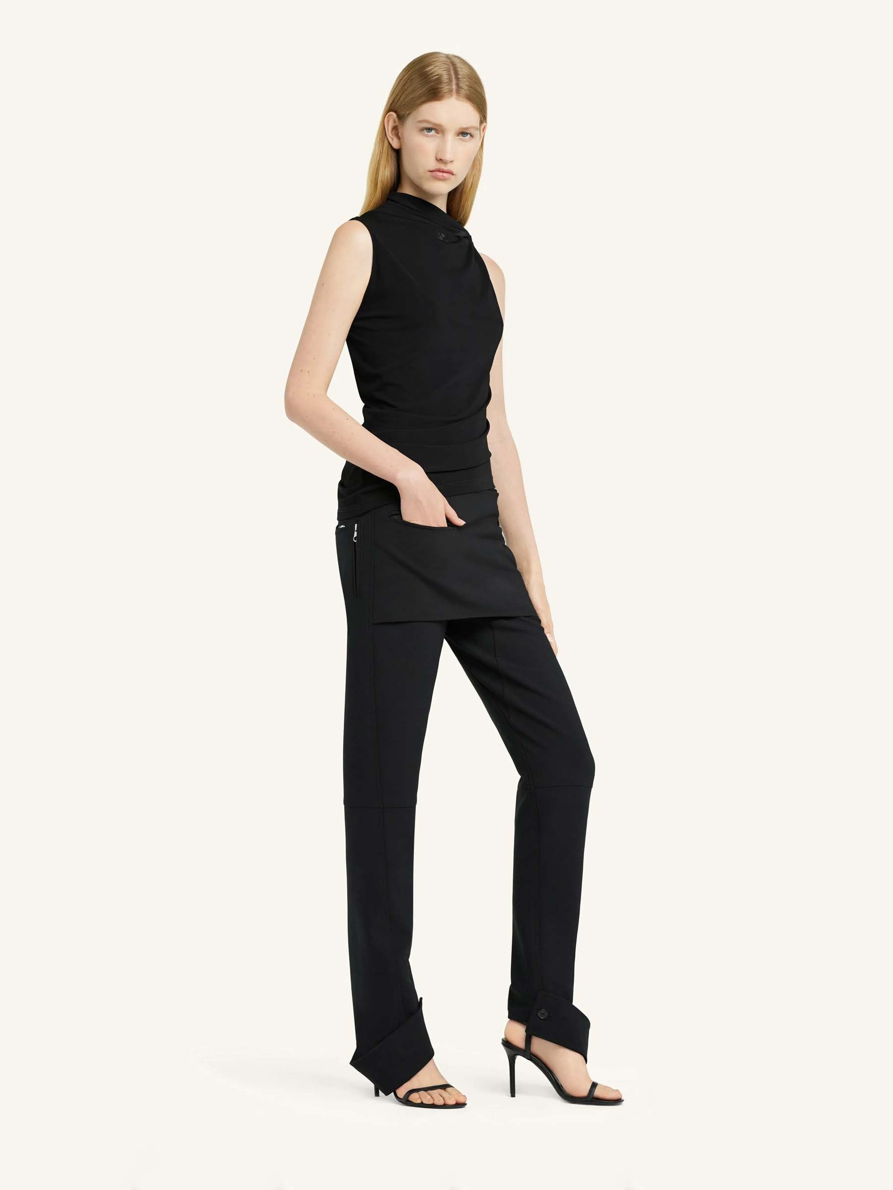 Courrèges Mujer Barcelona Top Jersey Drapeado color Negro sku 703-002300 01 - Foto 3