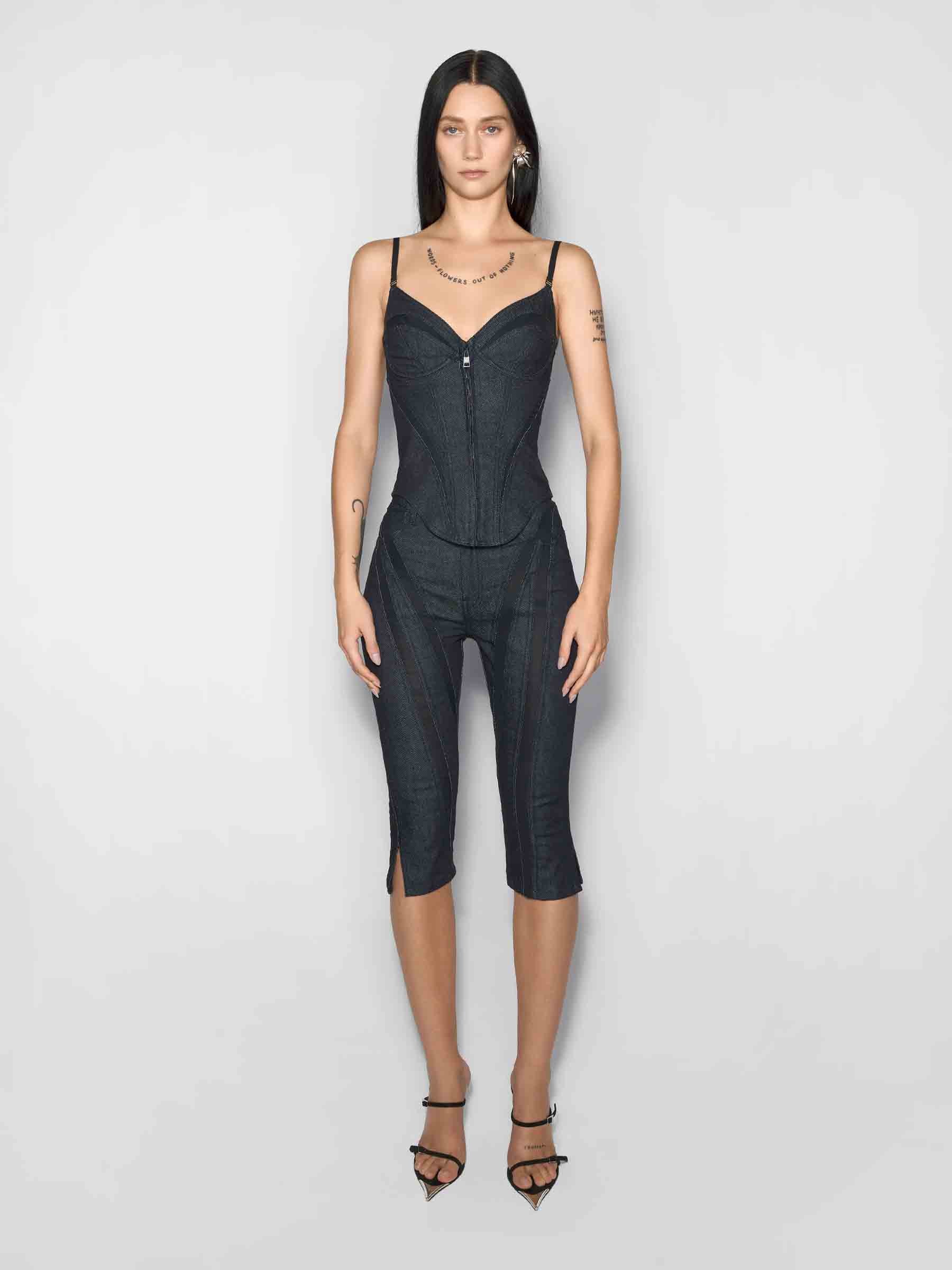 Outlet online Mugler Mujer Top Corsé Denim color Azul Denim Oscuro sku 703-002315 01 - Foto 2