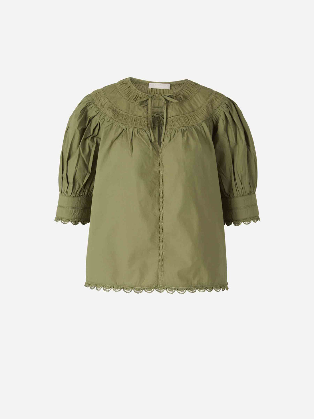 Ulla Johnson Mujer Barcelona Top Holgado Dylan color Verde Militar sku 703-002330 01 - Foto 1