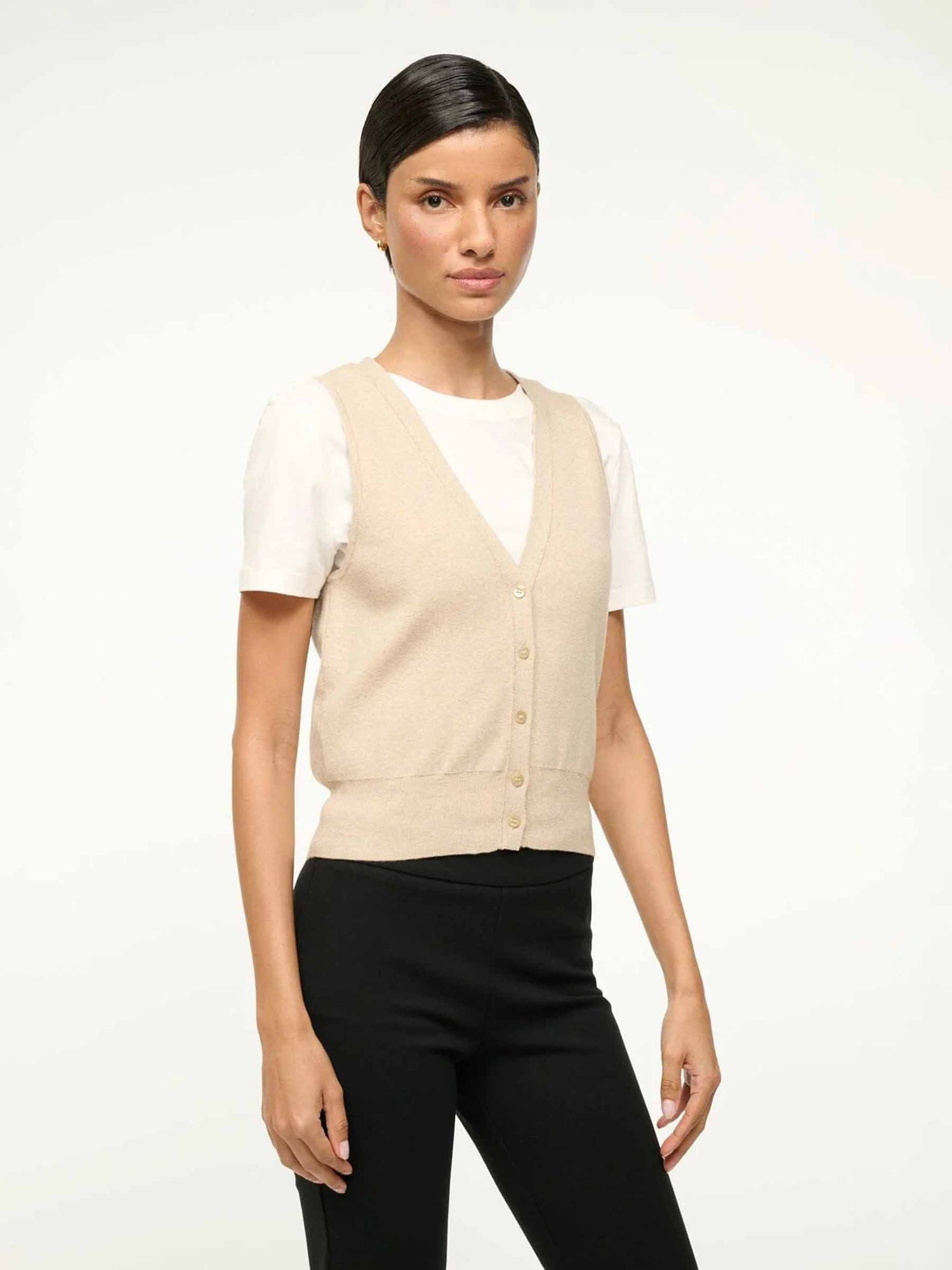 Staud Mujer Barcelona Chaleco Punto Ficus color Camel sku 703-002353 02 - Foto 3