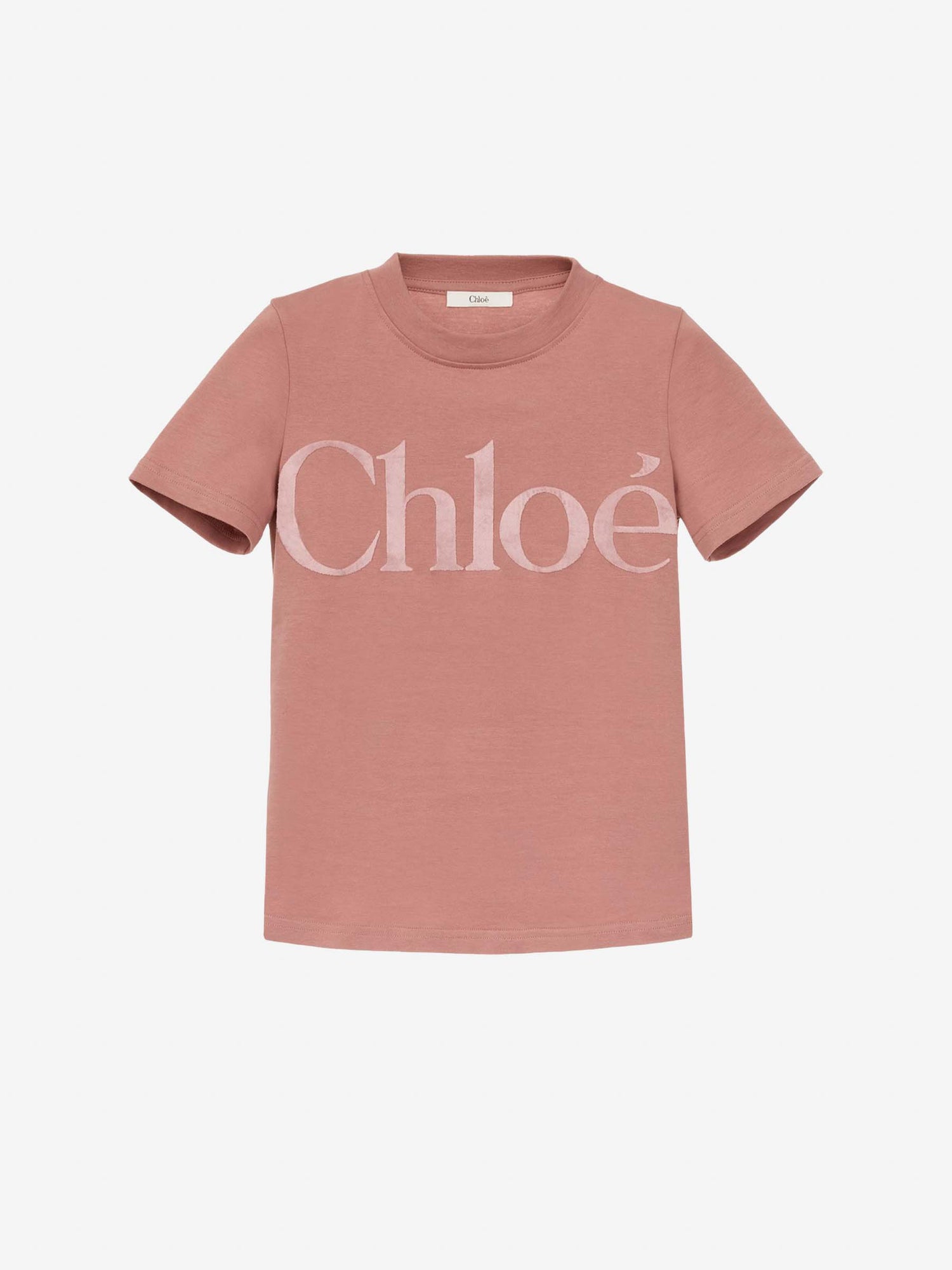 Chloé Mujer Barcelona Camiseta Logo Algodón color Rosa Envejecido sku 703-002356 01 - Foto 1