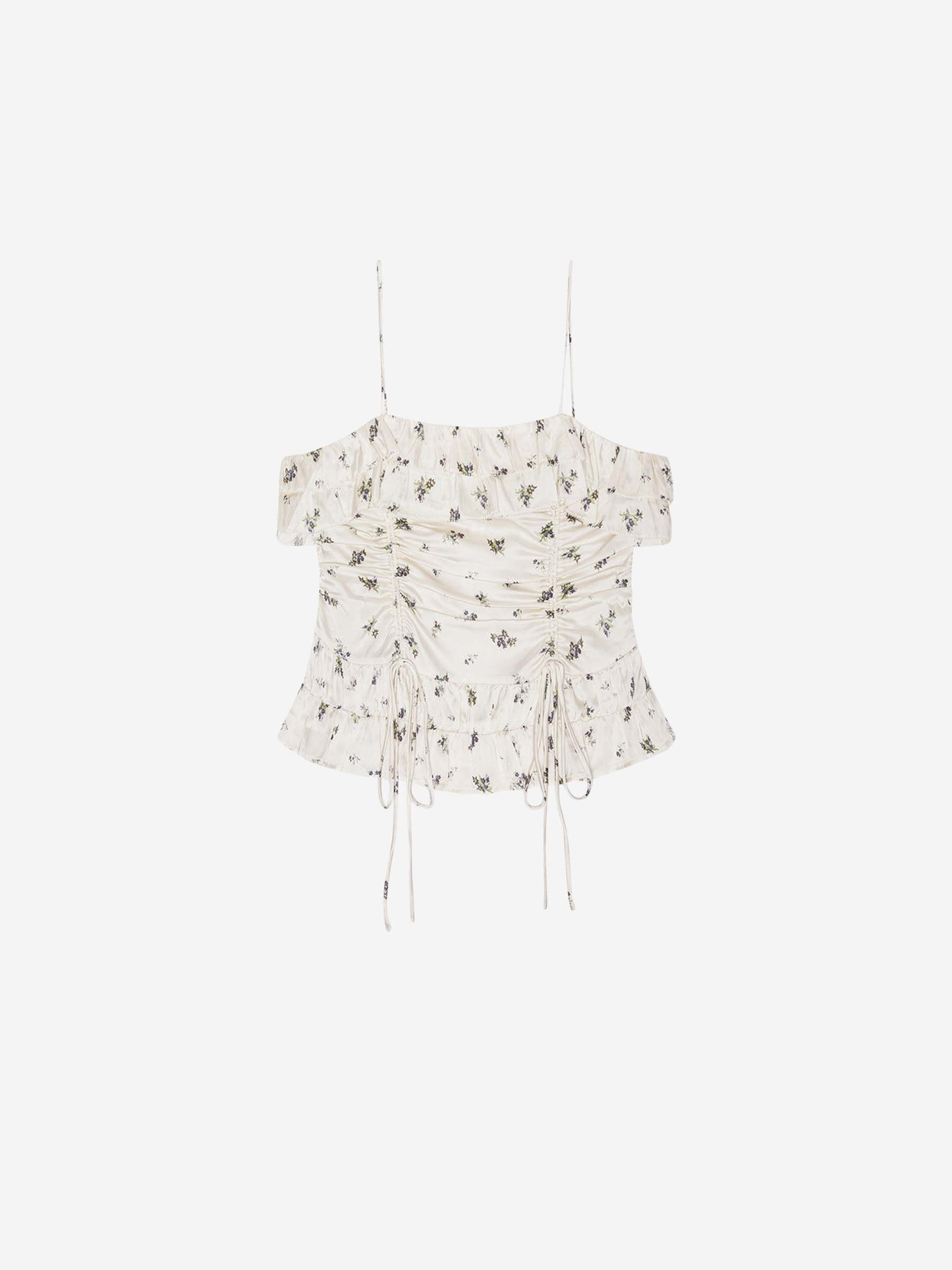 Ganni Mujer Barcelona Top Satén Estampado color Blanco sku 703-002362 01 - Foto 1