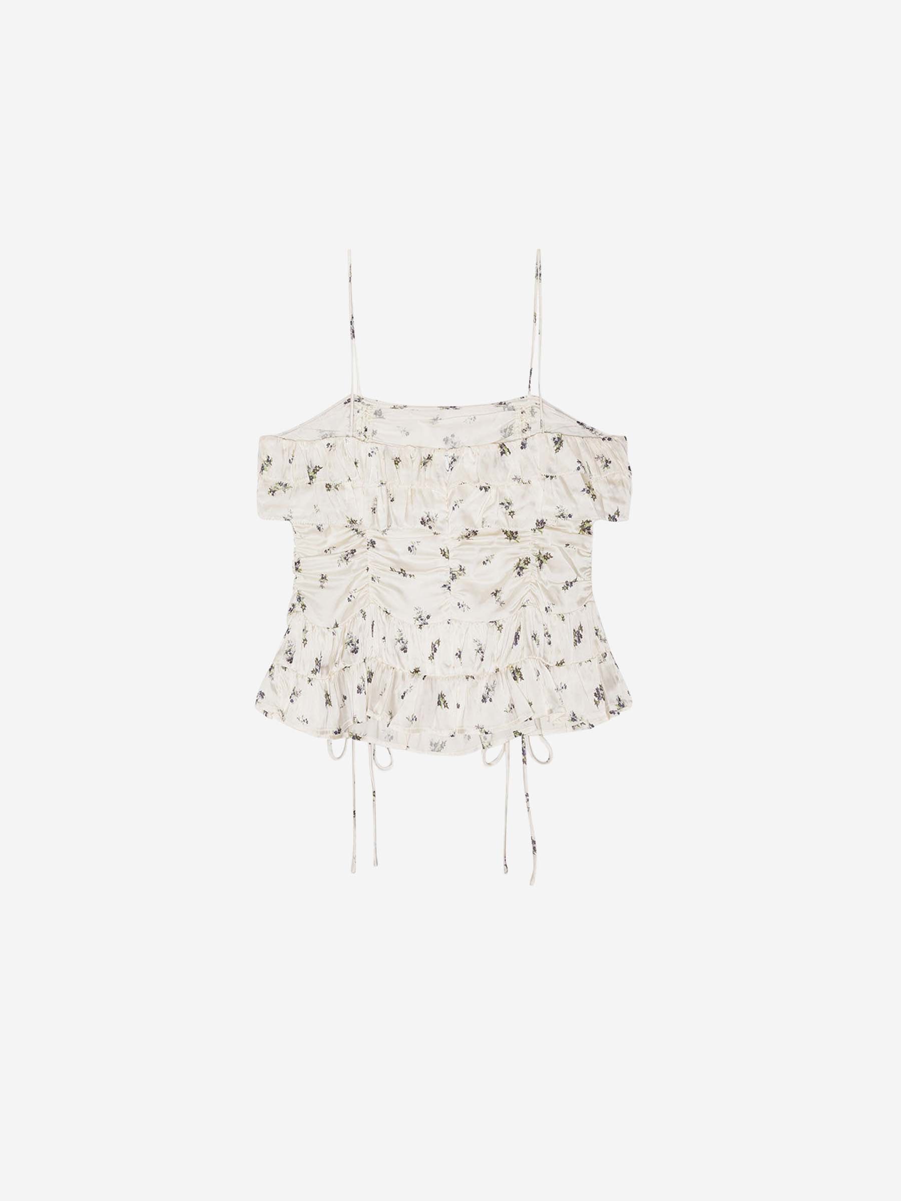 Ganni Mujer Barcelona Top Satén Estampado color Blanco sku 703-002362 01 - Foto 3
