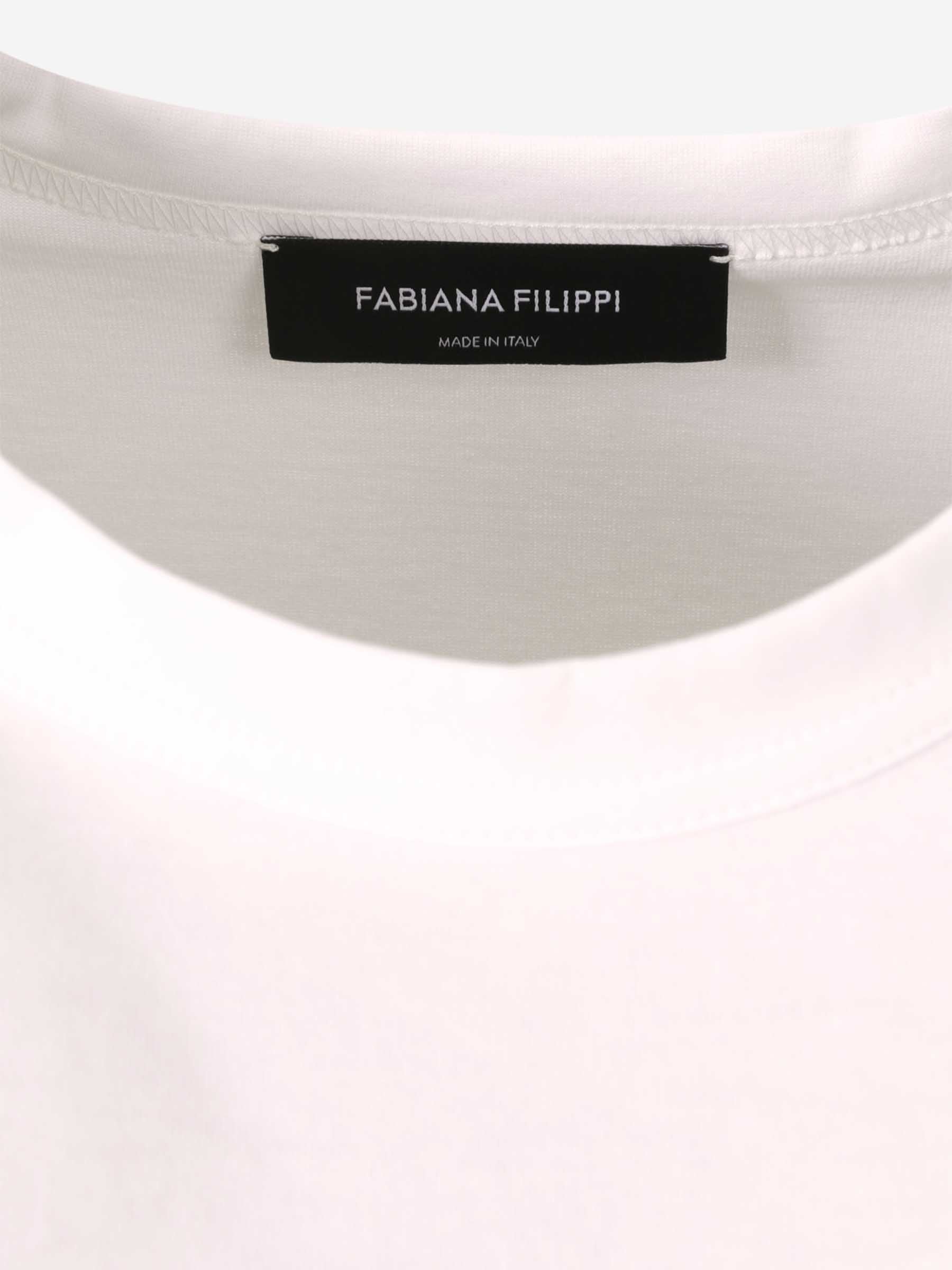 Fabiana Filippi Mujer Barcelona Camiseta Algodón Tul color Blanco sku 703-002368 01 - Foto 4