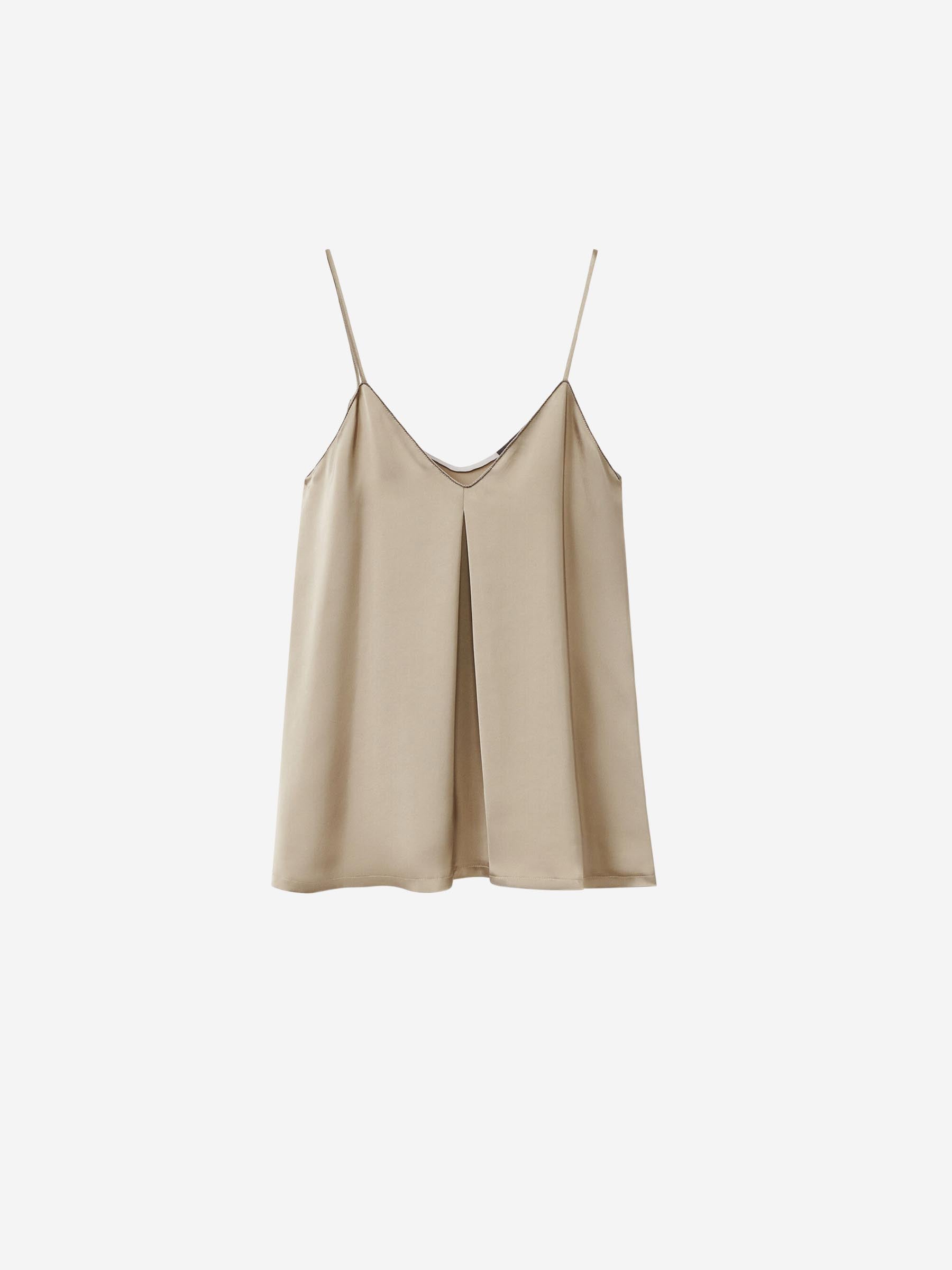 Outlet online Fabiana Filippi Mujer Top Lencero Slim color Verde Militar sku 703-002369 01 - Foto 1