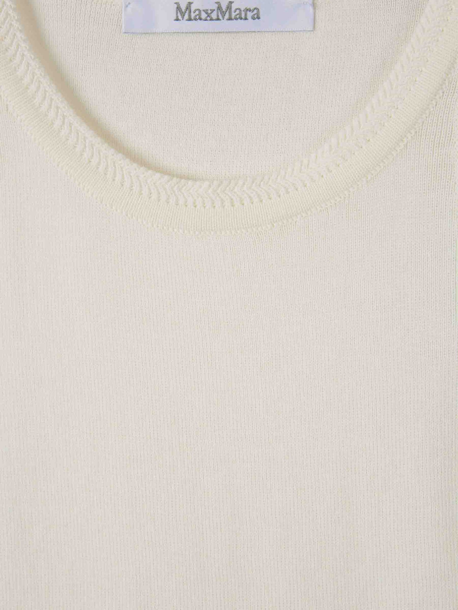 Max Mara Mujer Barcelona Top Punto Algodón color Crema sku 703-002401 02 - Foto 3