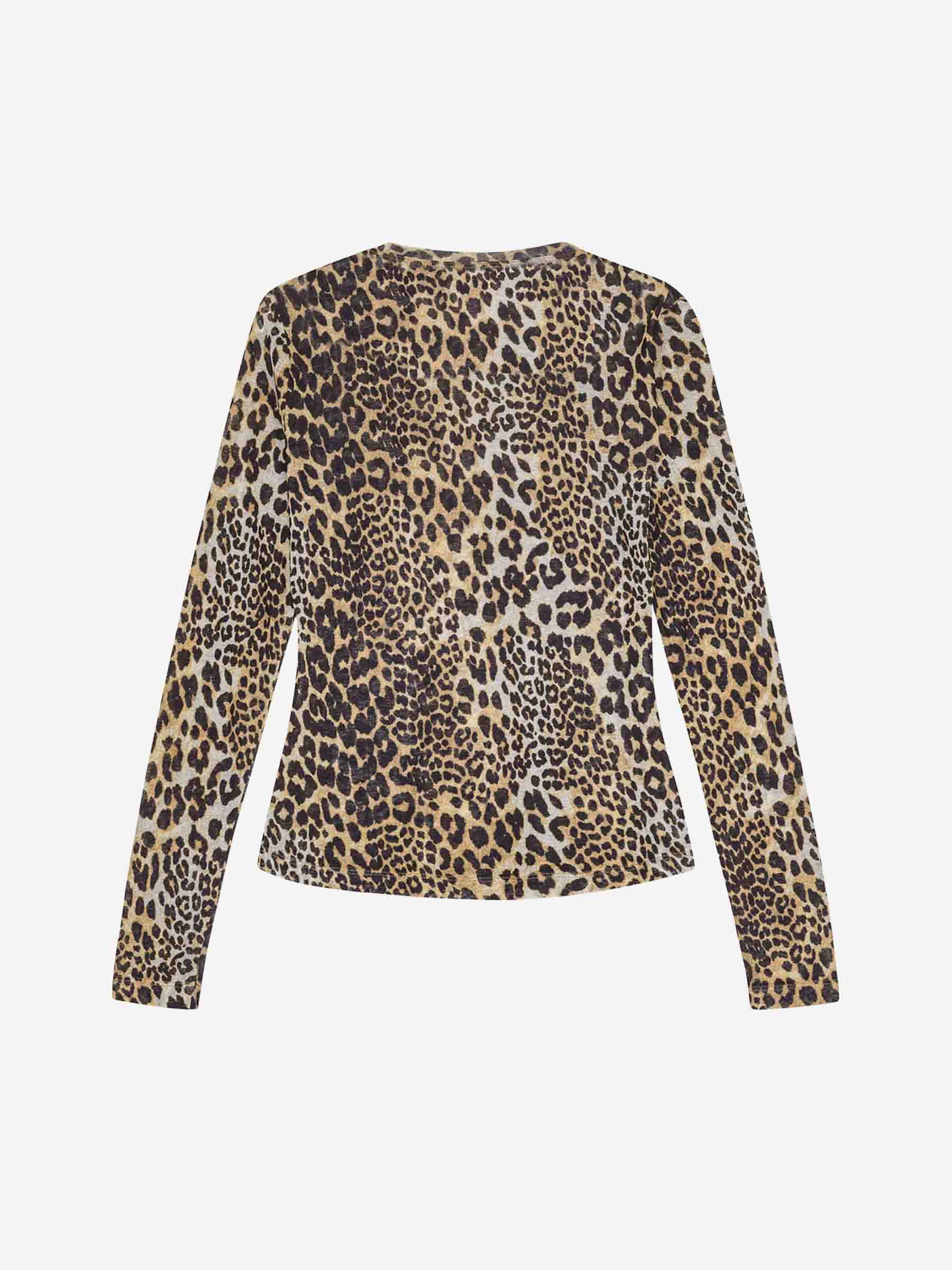 Outlet online Ganni Mujer Camiseta Mesh Estampado color Leopardo sku 703-002403 01 - Foto 3