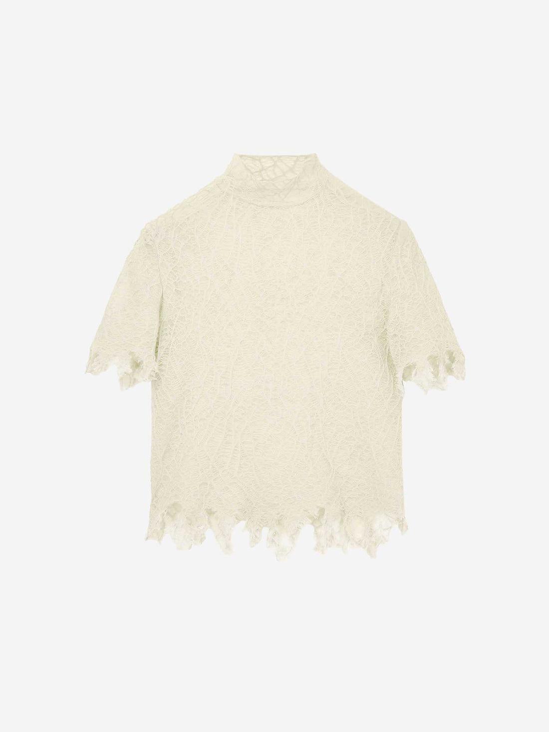 Alexander McQueen Mujer Barcelona Top Encaje Seda color Marfil sku 703-002408 01 - Foto 1