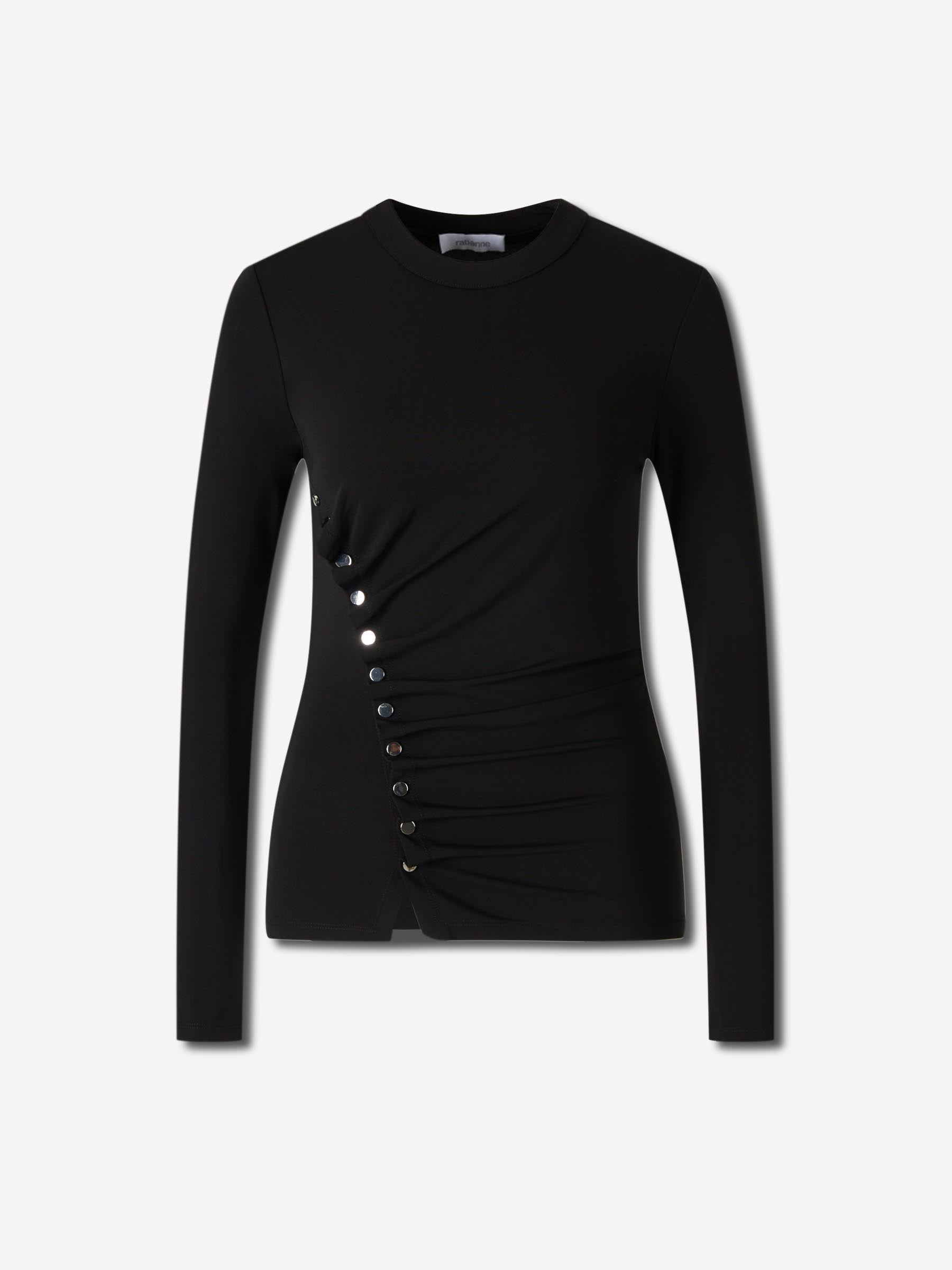 Outlet online Rabanne Mujer Jersey ajustado con botones color Negro sku 703-002462 01 - Foto 1