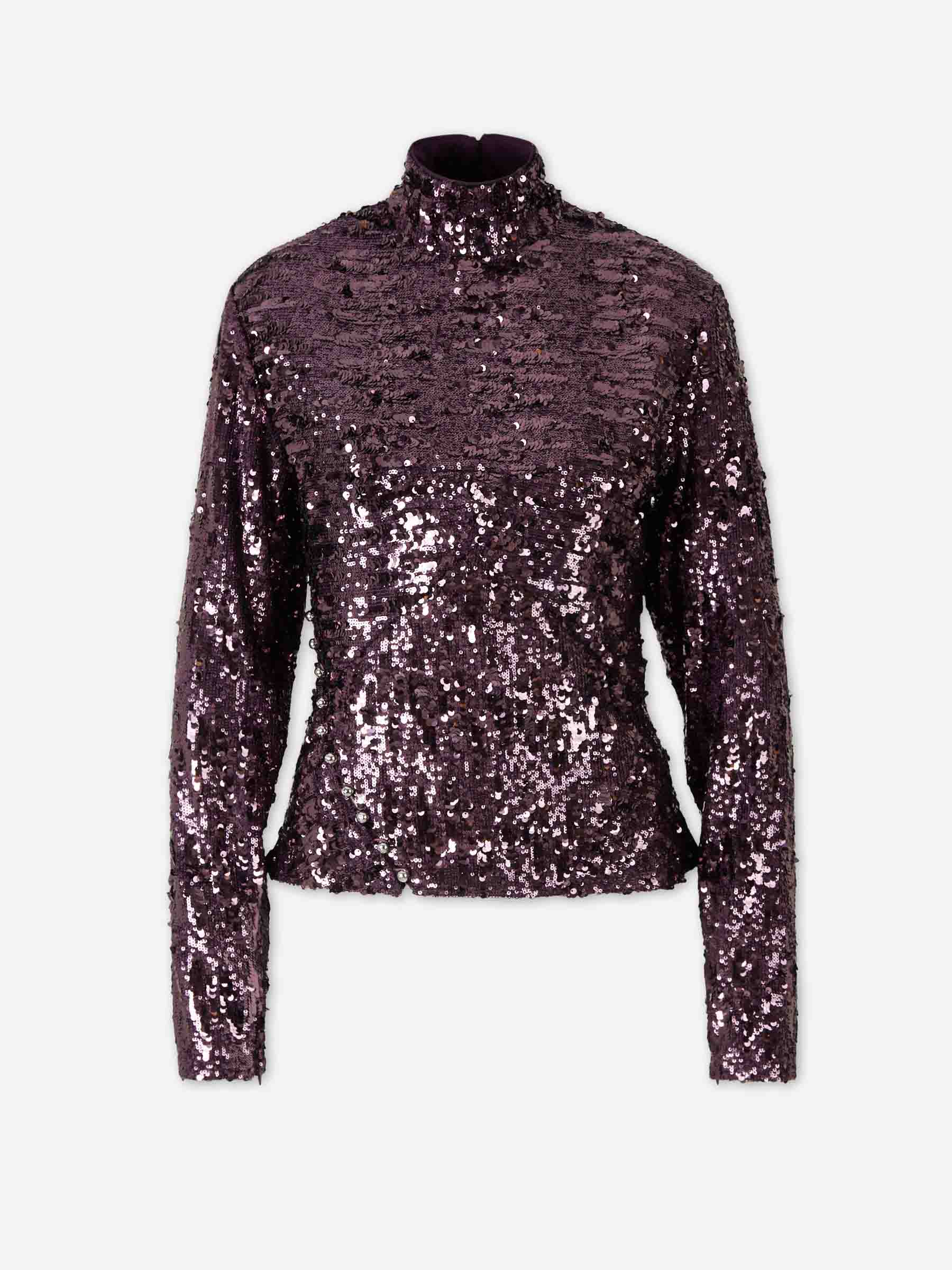 Outlet online Rabanne Mujer Top Sequin color Violeta sku 703-002466 01 - Foto 1