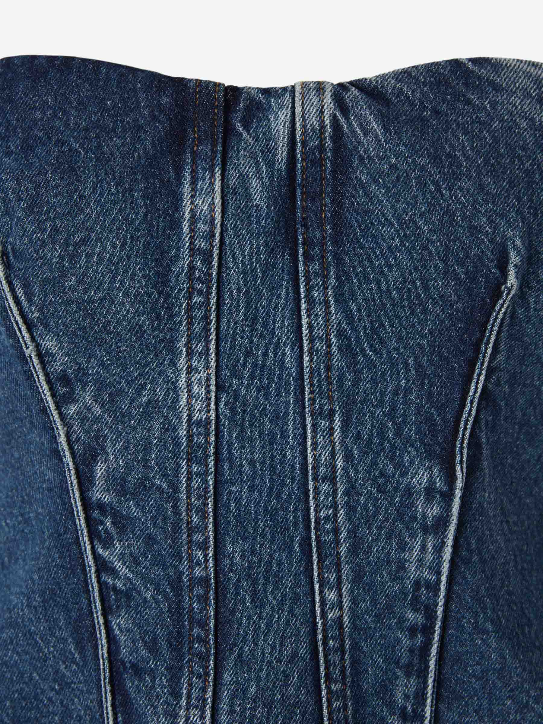 Outlet online Agolde Mujer Top Lara Corset color Azul Denim sku 703-002487 01 - Foto 3