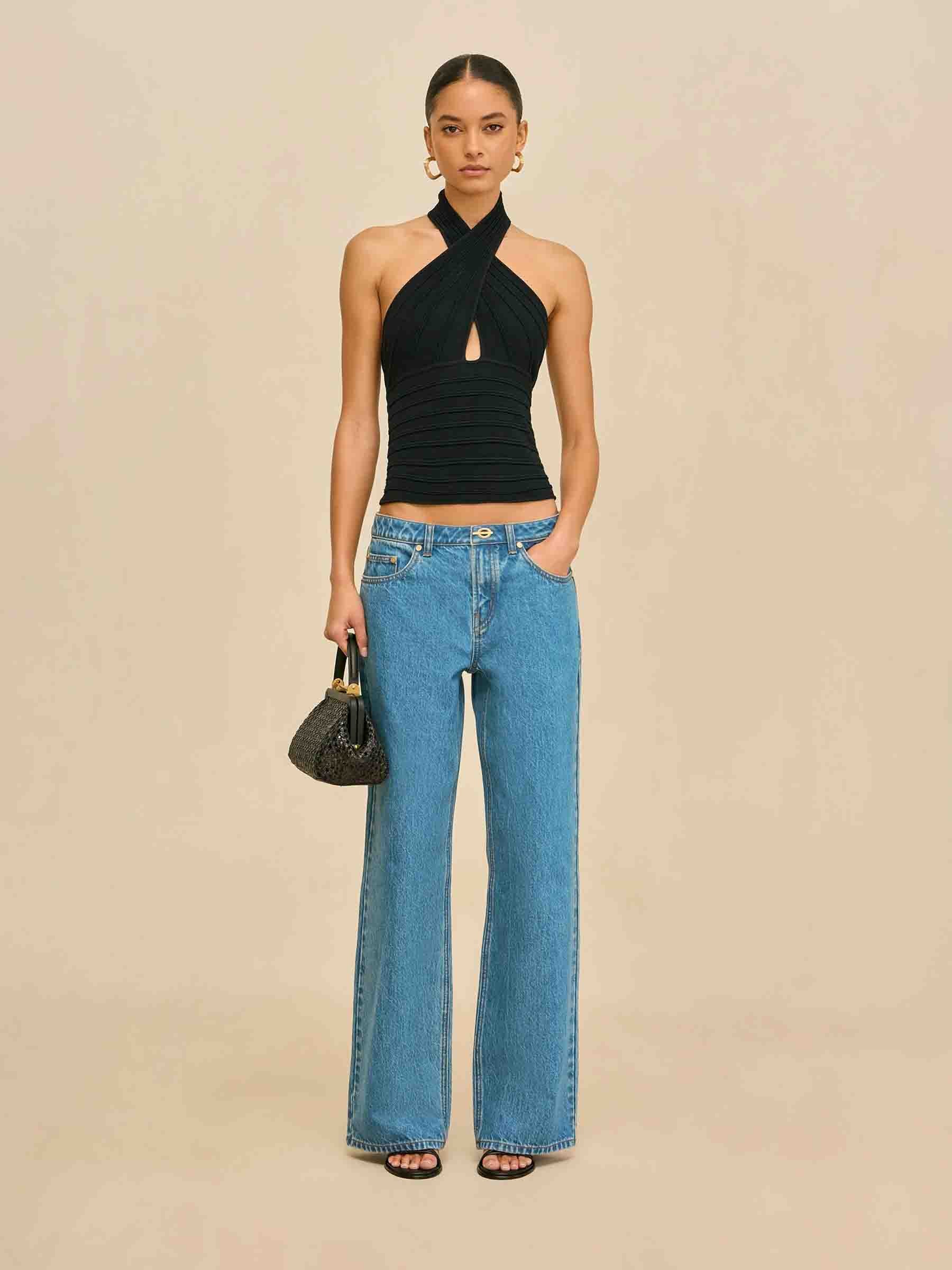 Outlet online Cult Gaia Mujer Top Punto Kanta color Negro sku 703-002561 01 - Foto 2