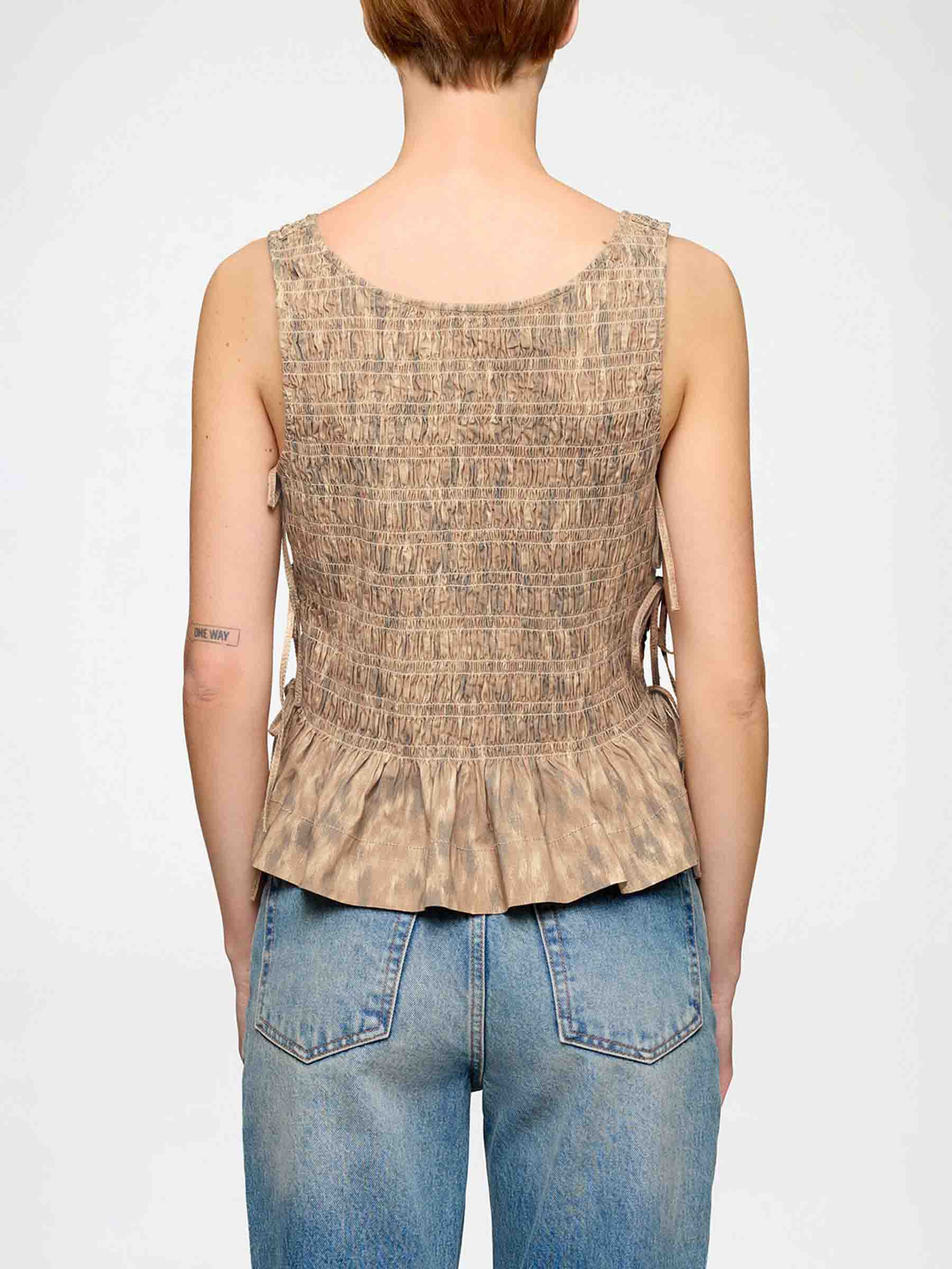 Ganni Mujer Barcelona Blusa Péplum algodón color Leopardo sku 703-002582 01 - Foto 4