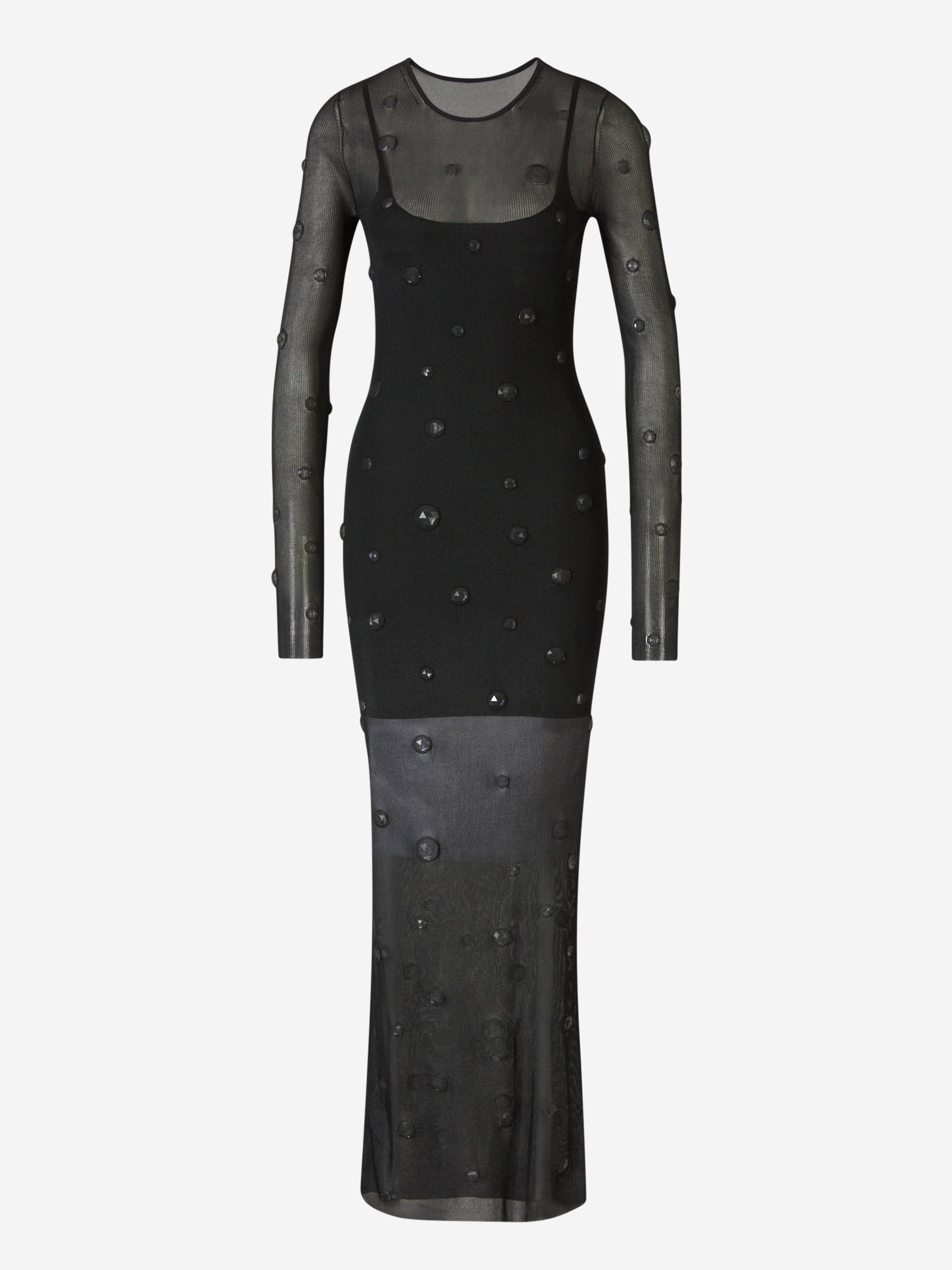 Outlet online Alexander Wang Mujer Vestido Midi Gemas Semitransparente color Negro sku 732-001376 01 - Foto 2