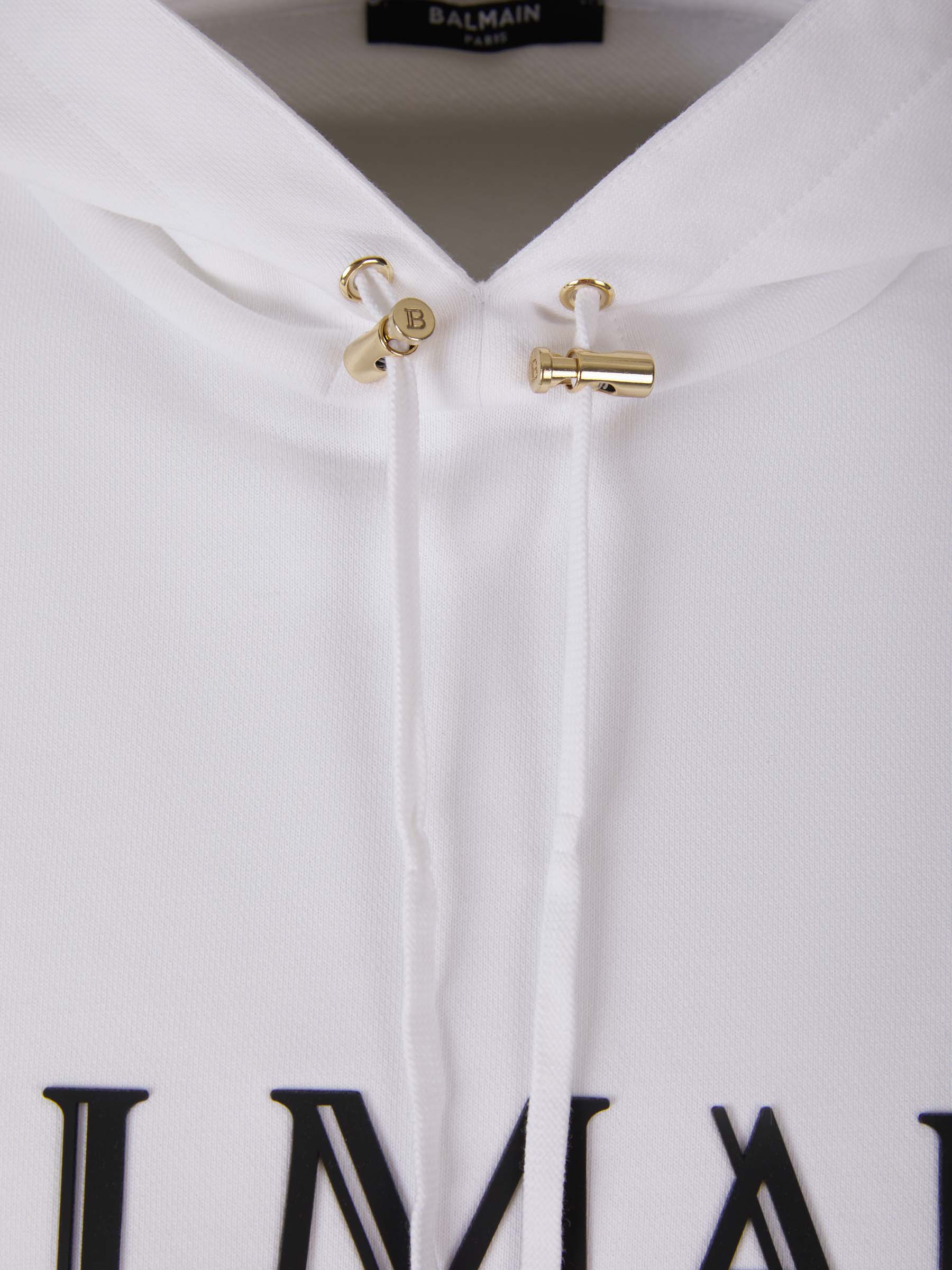 Outlet online Balmain Mujer Sudadera Cropped Logo color Blanco sku 711-002997 01 - Foto 3