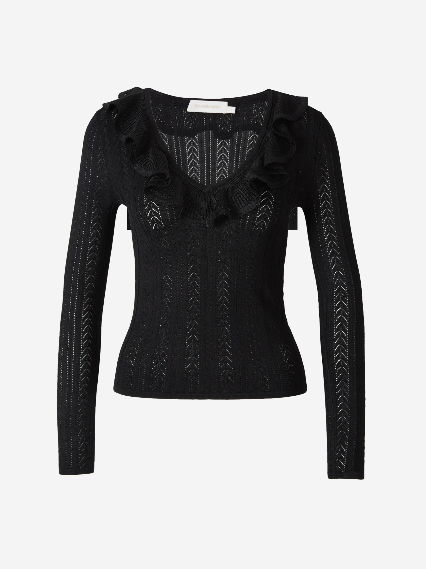 Outlet online Zimmermann Mujer Jersey Punto Volantes color Negro sku 711-003100 01 - Foto 1