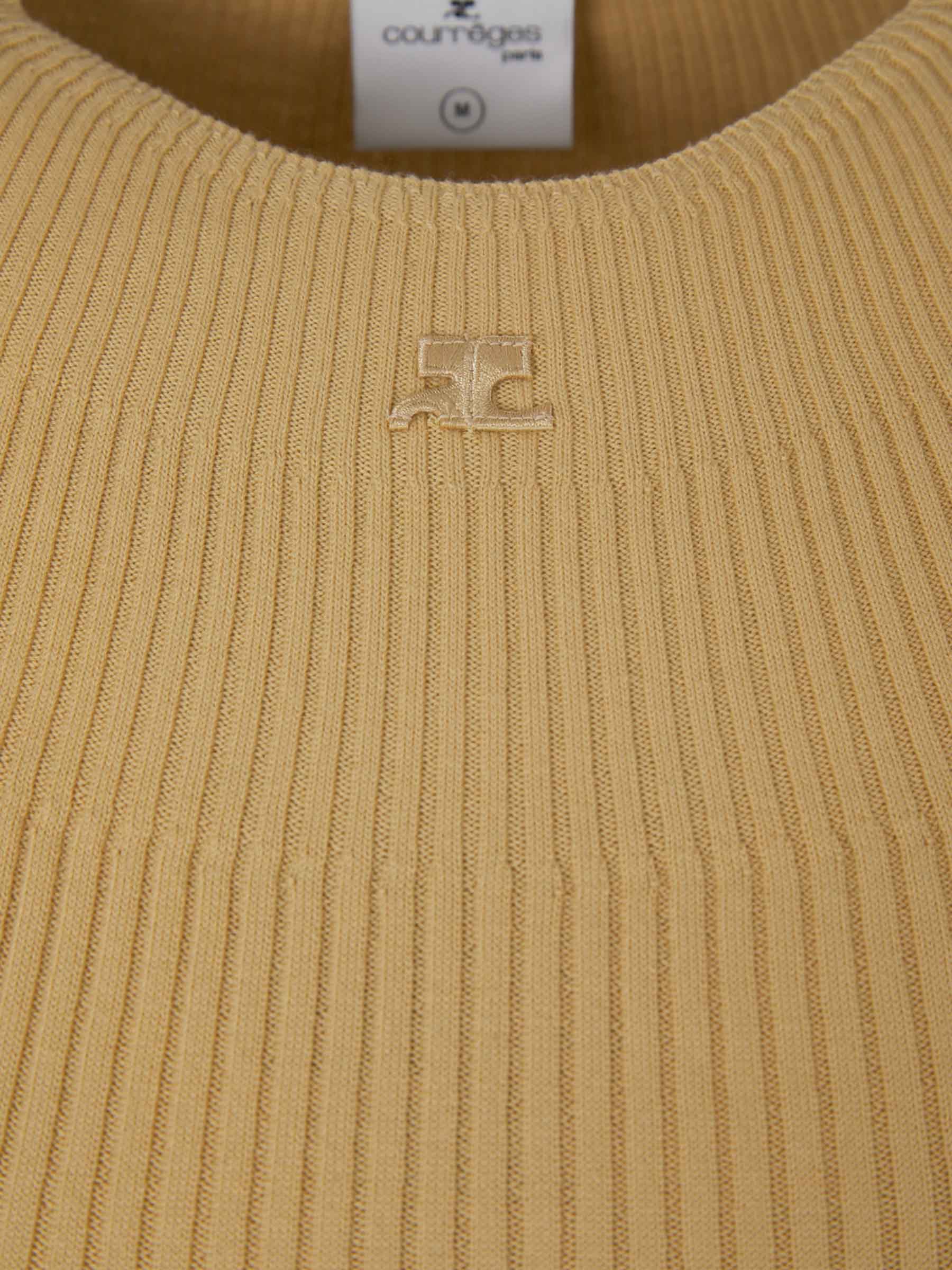 Courrèges Mujer Barcelona Jersey Canalé Logo color Mostaza sku 711-003246 02 - Foto 3