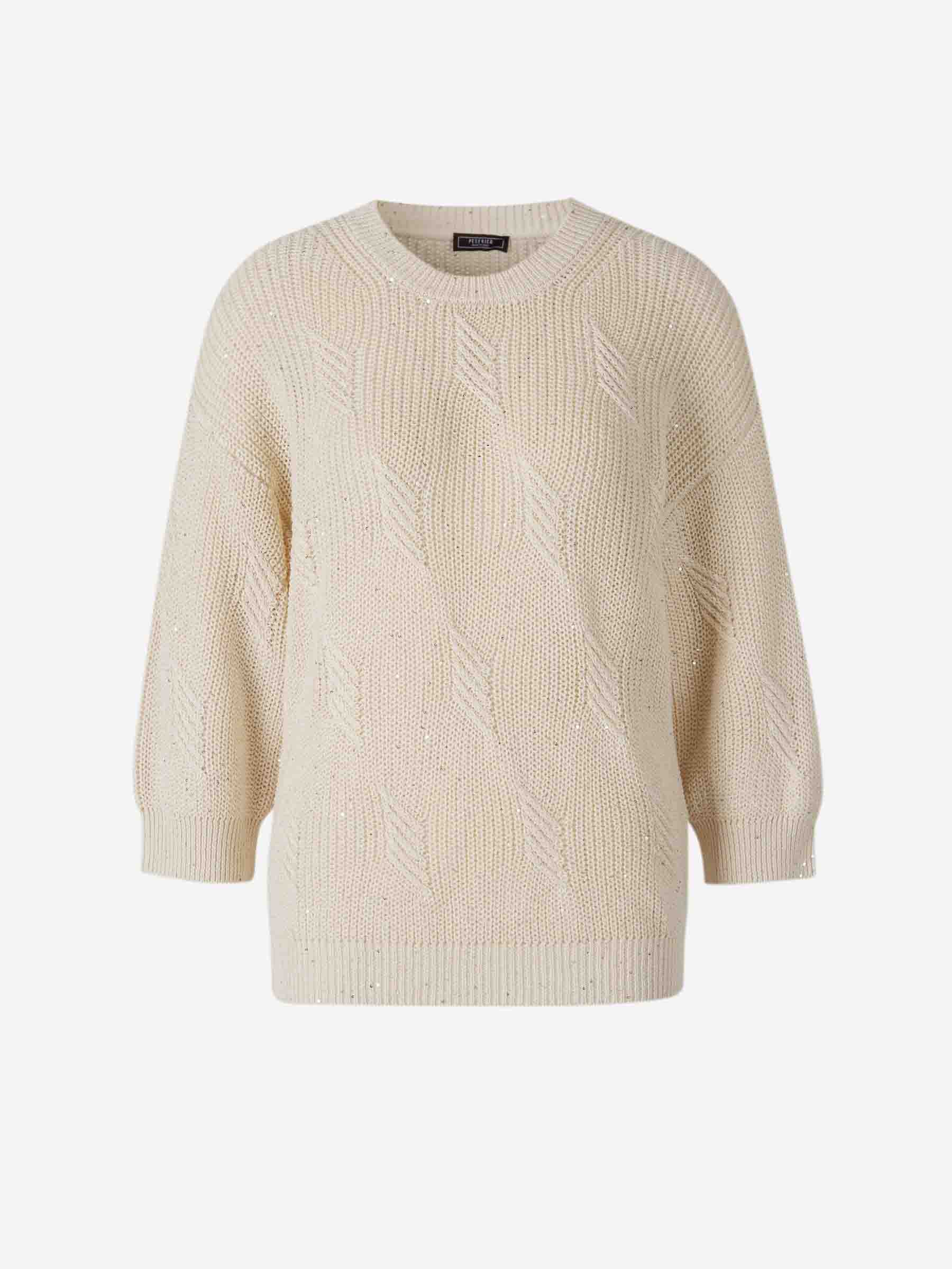 Outlet online Peserico Mujer Jersey Lentejuelas Algodón color Beige sku 711-003266 01 - Foto 1