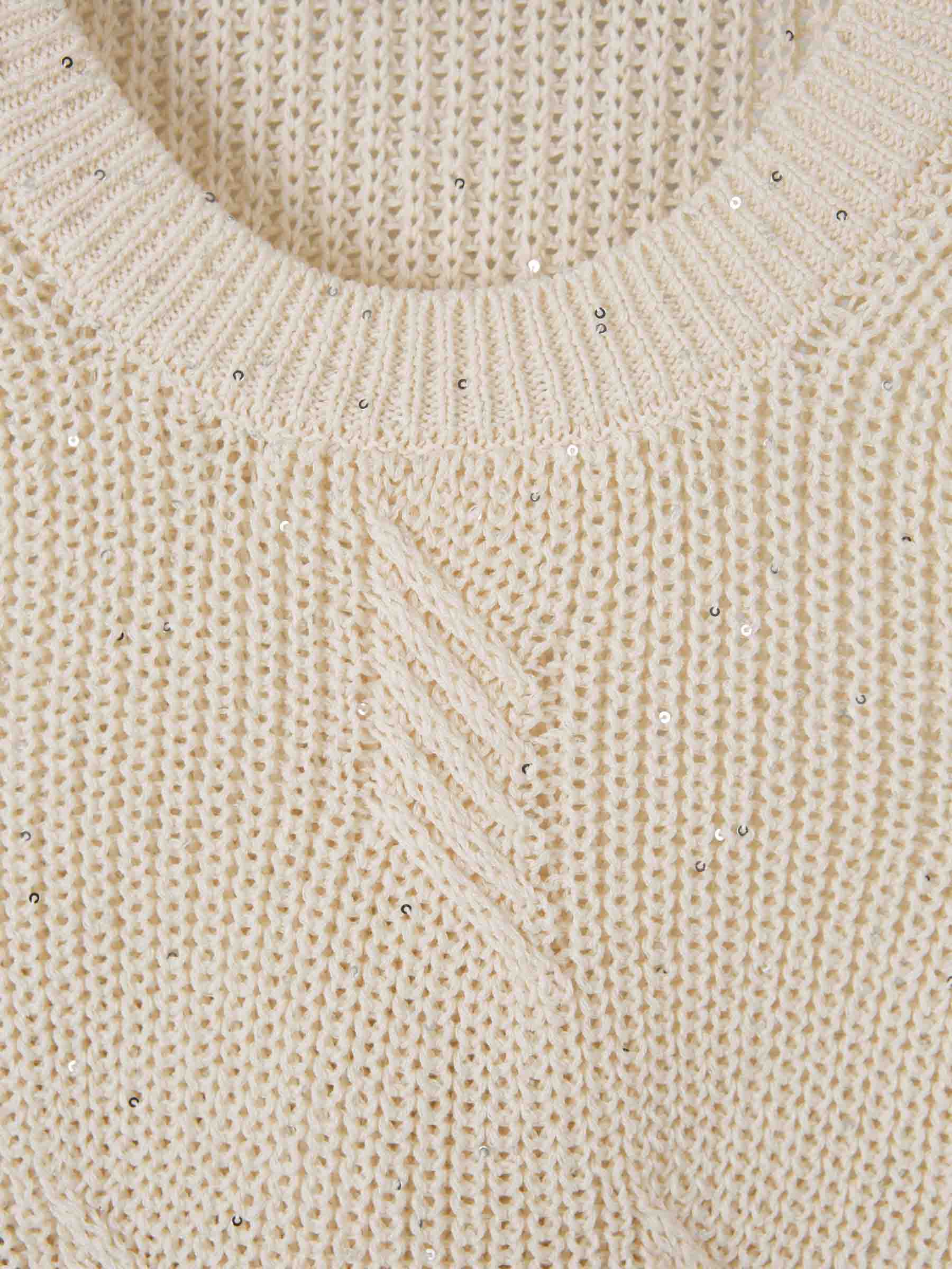 Outlet online Peserico Mujer Jersey Lentejuelas Algodón color Beige sku 711-003266 01 - Foto 5