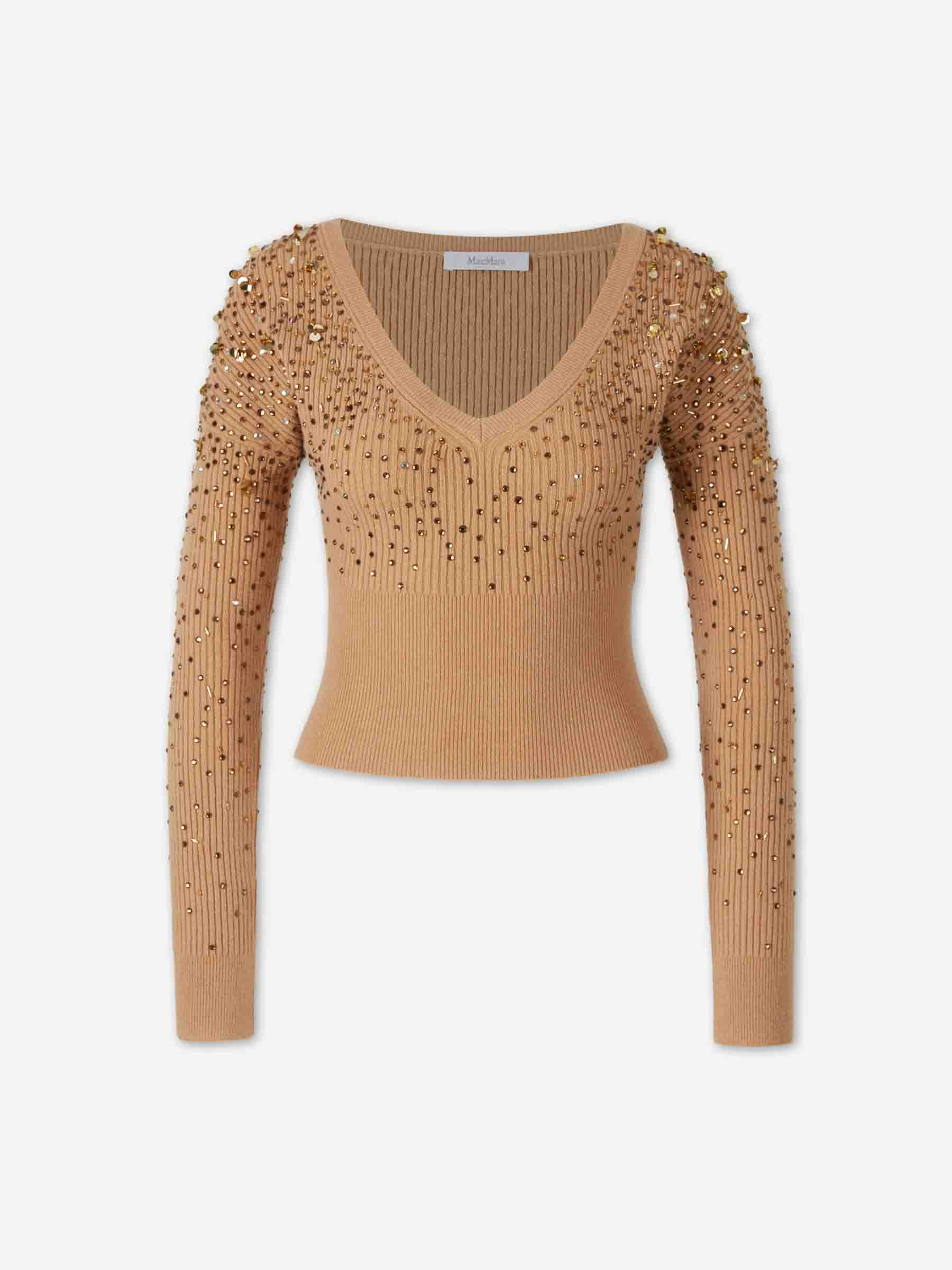 Outlet online Max Mara Mujer Jersey Cuello Pico color Camel sku 711-003441 01 - Foto 1