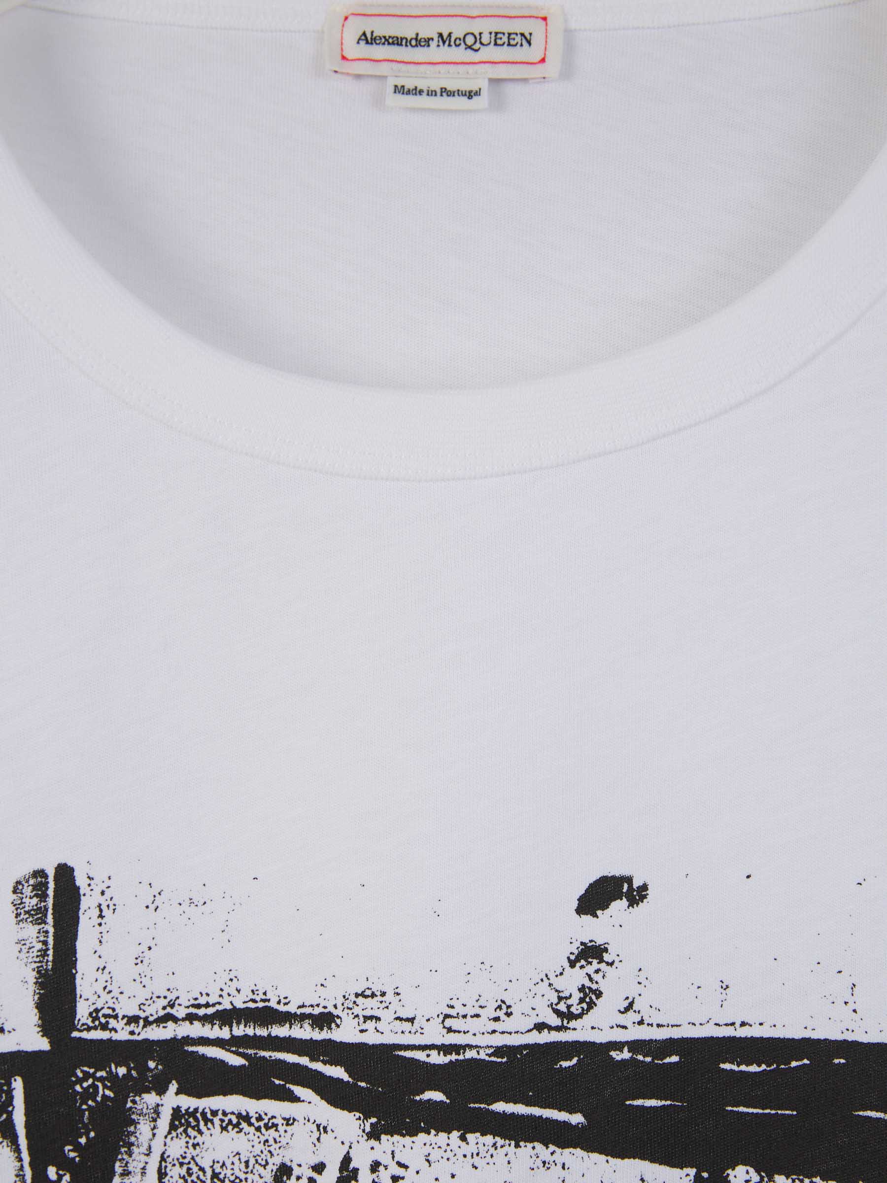 Outlet online McQueen Hombre Camiseta Estampada Algodón color Blanco sku 553-003583 01 - Foto 3