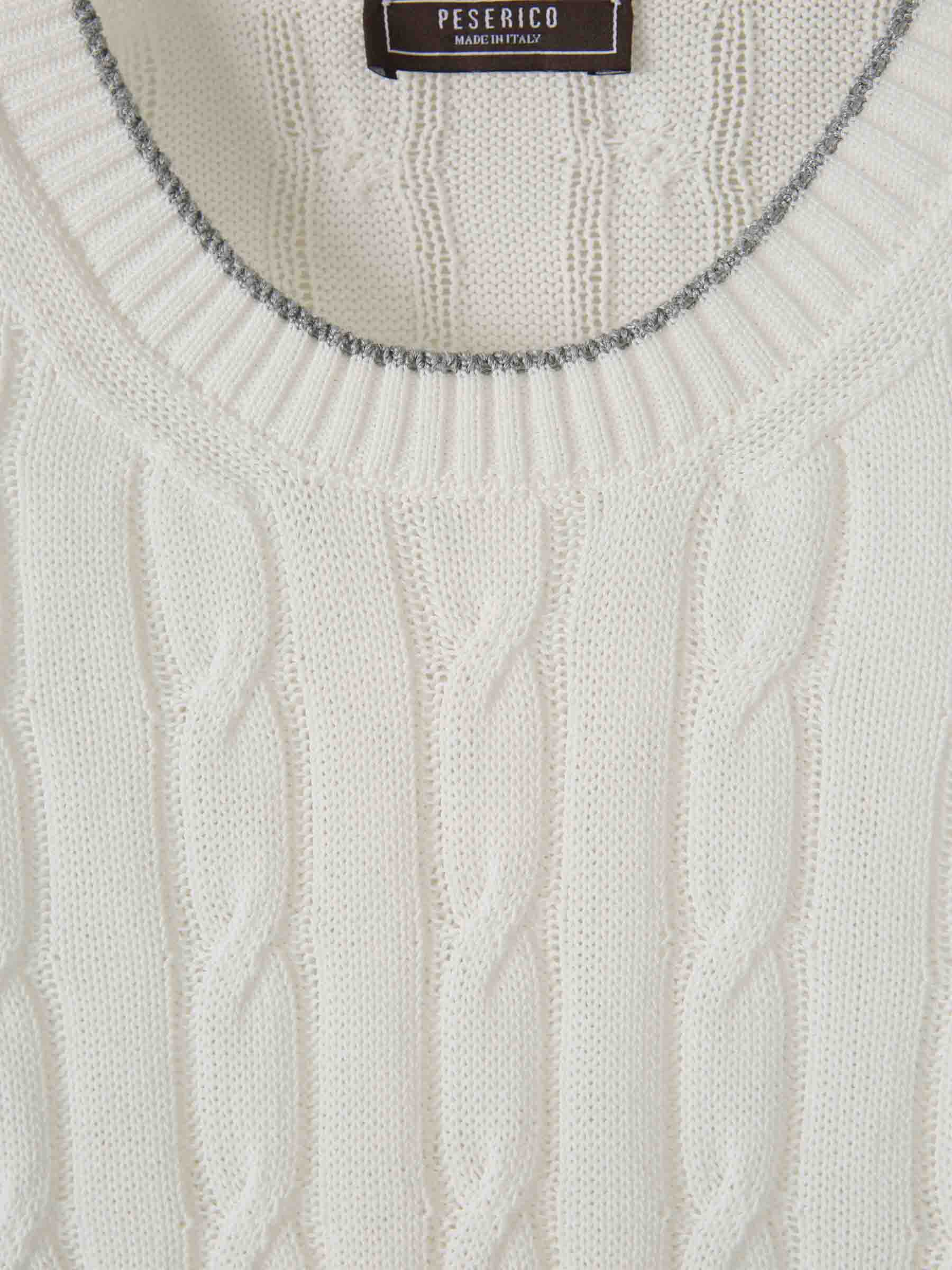 Peserico Mujer Barcelona Jersey Contraste Algodón color Blanco sku 712-000541 01 - Foto 3