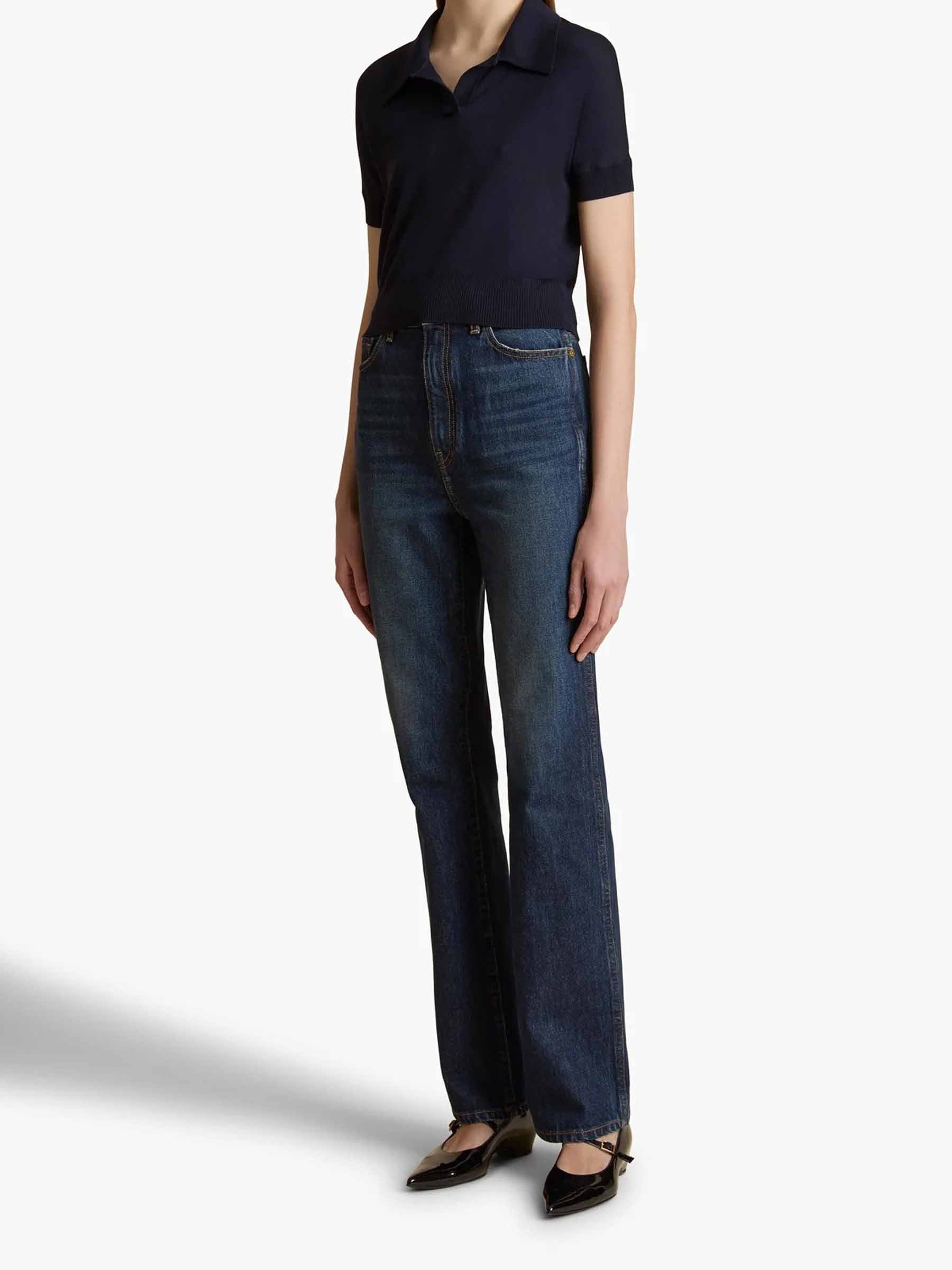 Outlet online Khaite Mujer Polo Lana Morgane color Azul Marino sku 712-000546 01 - Foto 2
