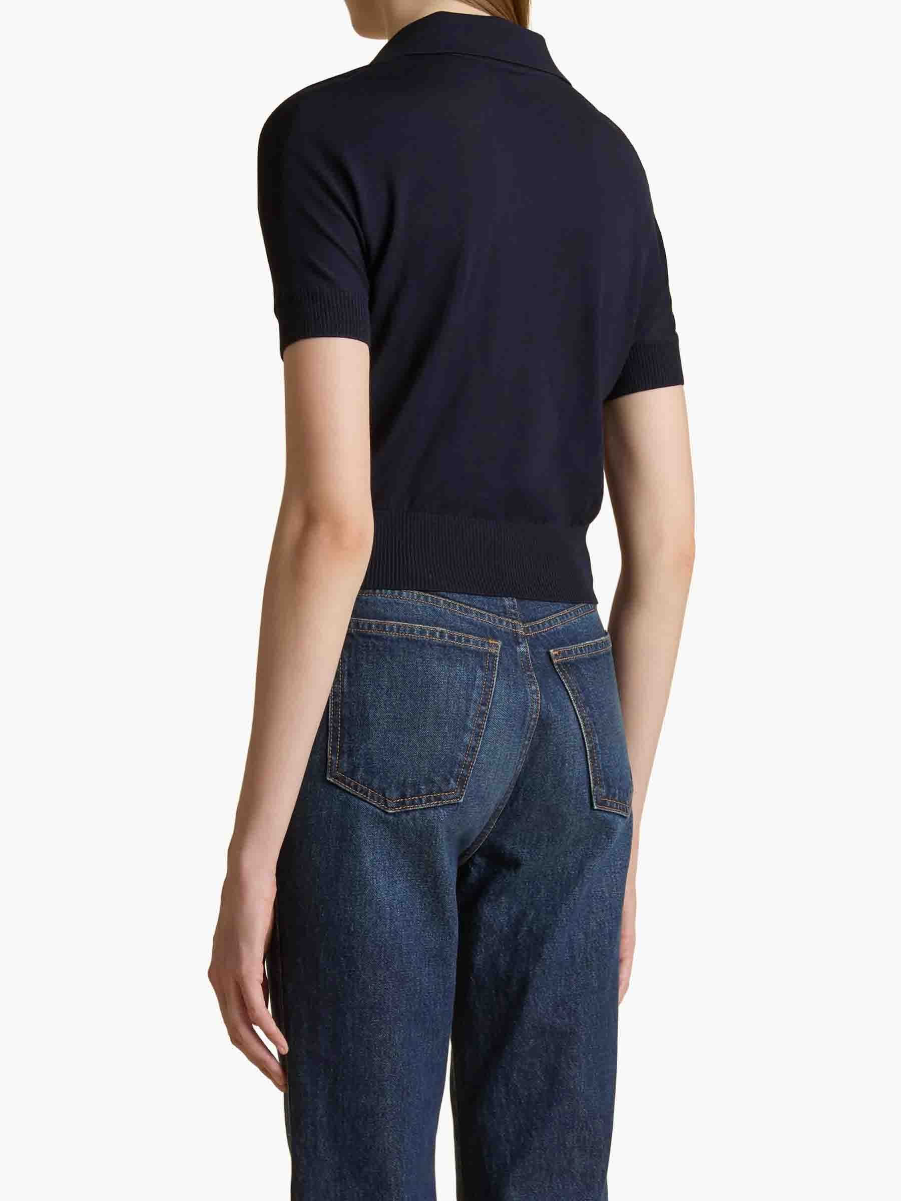 Outlet online Khaite Mujer Polo Lana Morgane color Azul Marino sku 712-000546 01 - Foto 3