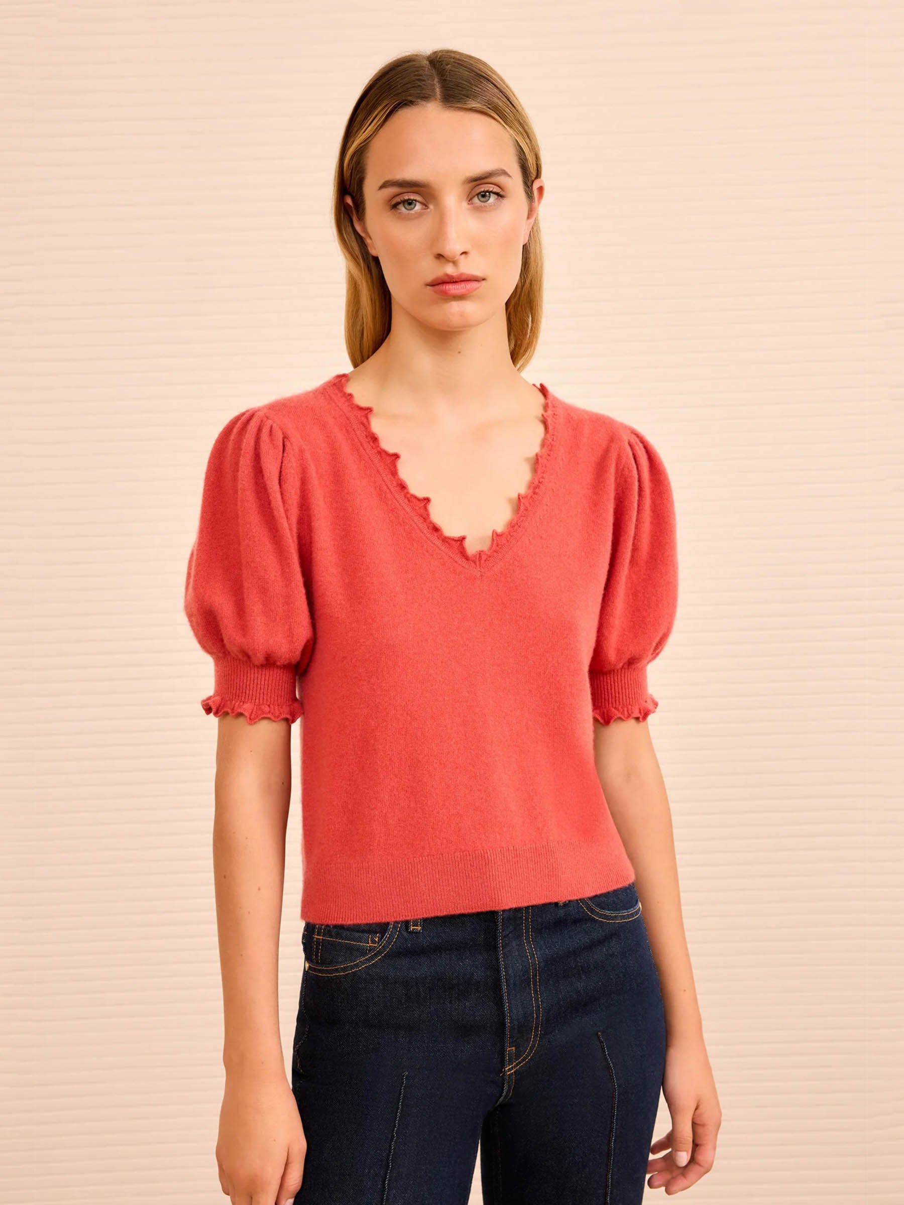 Outlet online Ulla Johnson Mujer Top Punto Polline color Coral sku 712-000577 01 - Foto 2