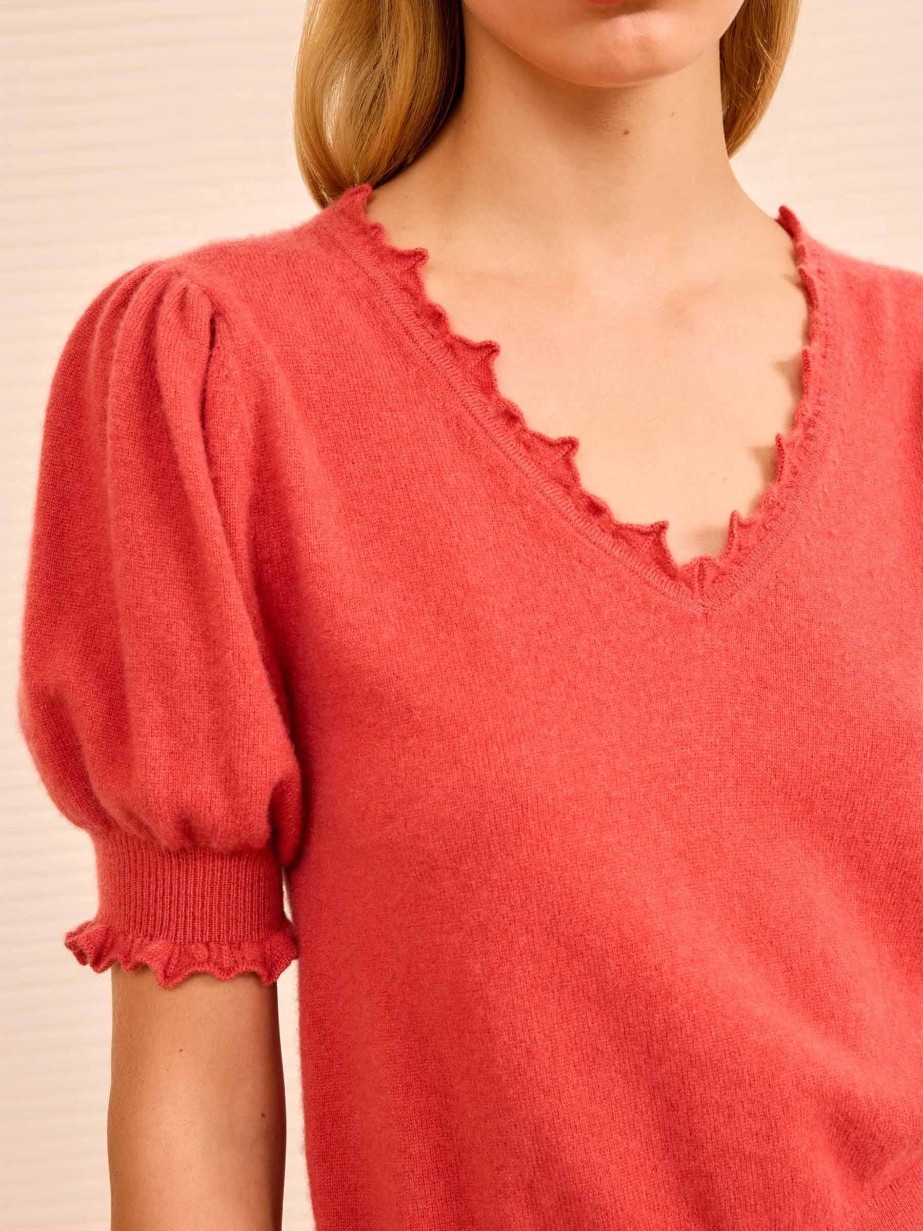 Outlet online Ulla Johnson Mujer Top Punto Polline color Coral sku 712-000577 01 - Foto 3