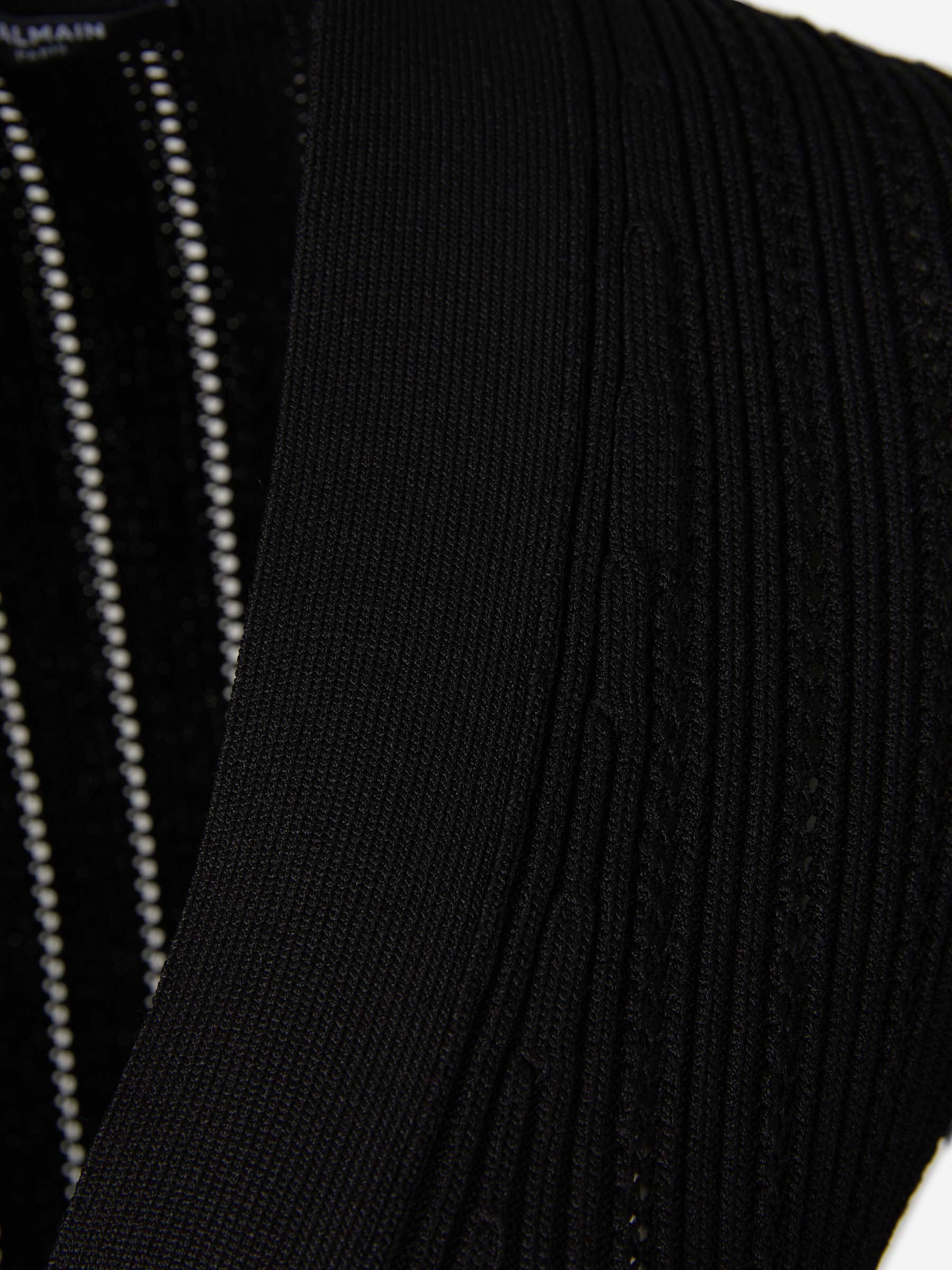 Outlet online Balmain Mujer Cárdigan Punto Cropped color Negro sku 713-000241 01 - Foto 4