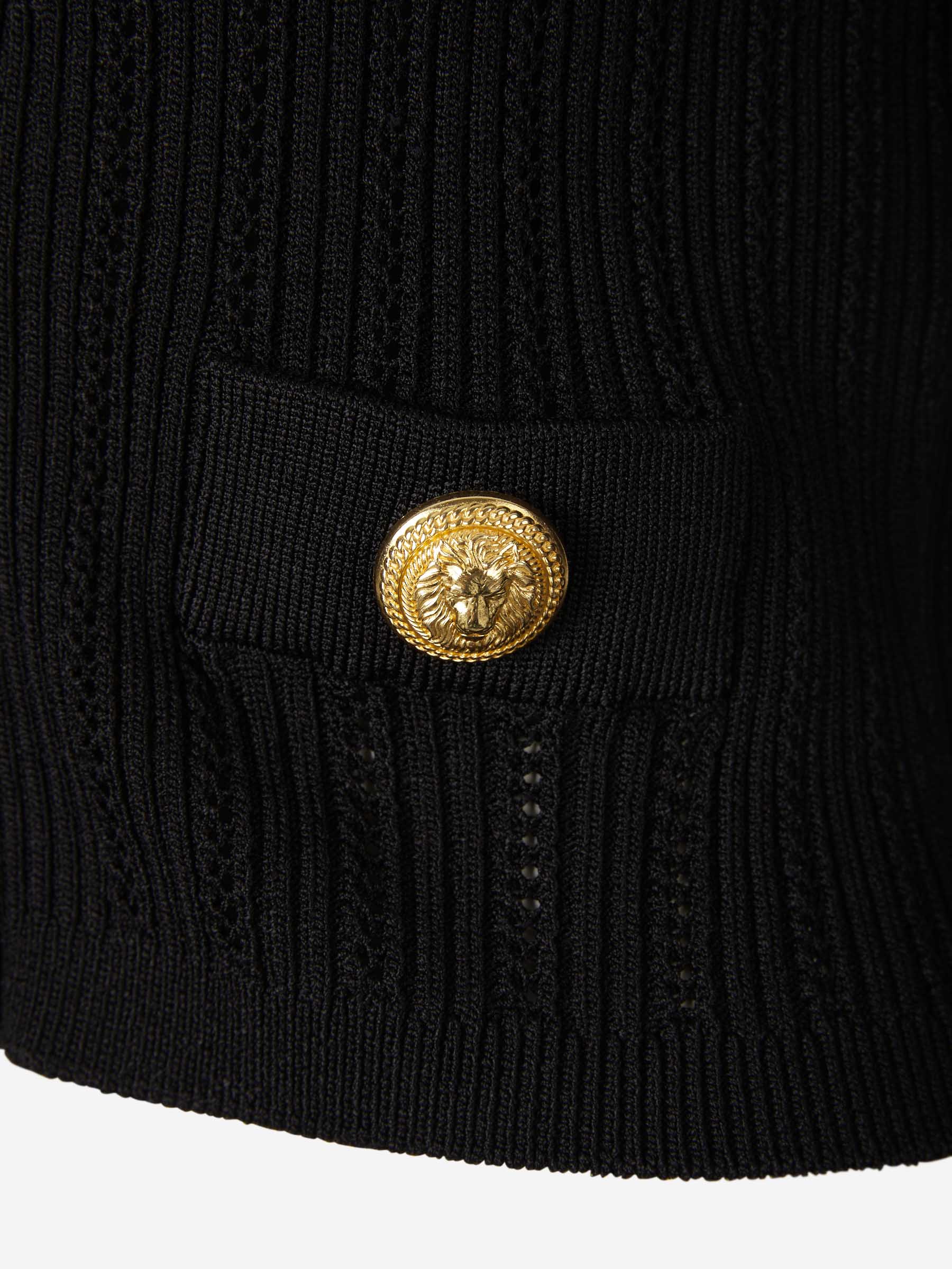 Outlet online Balmain Mujer Cárdigan Punto Cropped color Negro sku 713-000241 01 - Foto 6