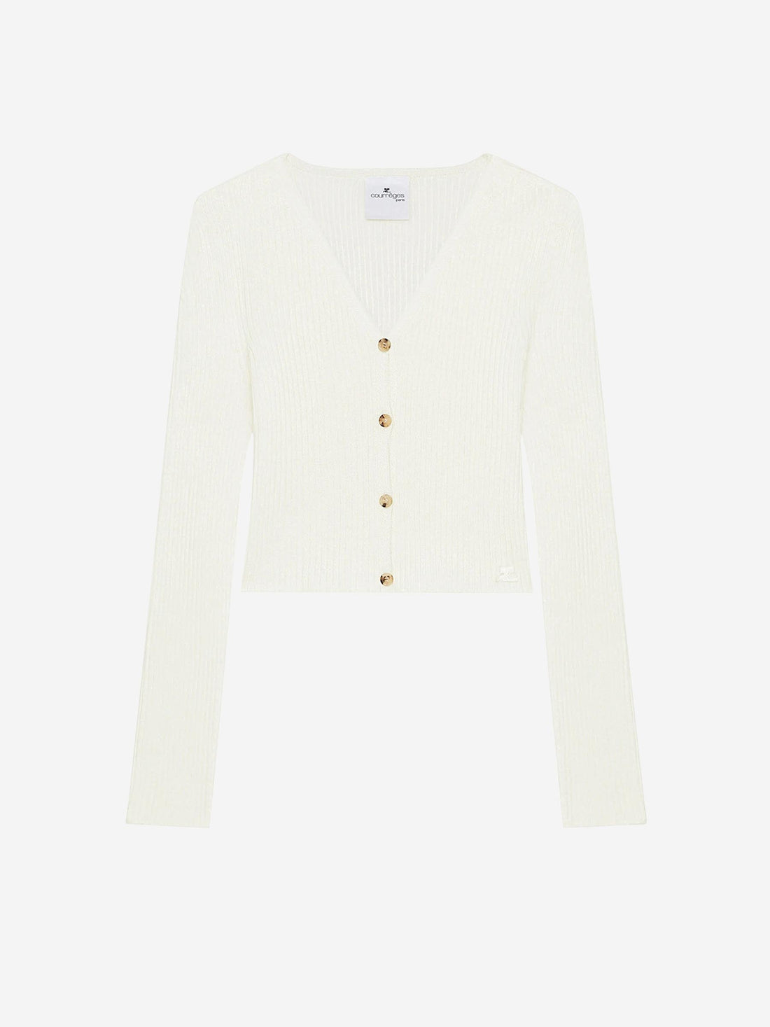 Outlet online Courrèges Mujer Cárdigan Canalé Solar color Blanco sku 713-000326 01 - Foto 1