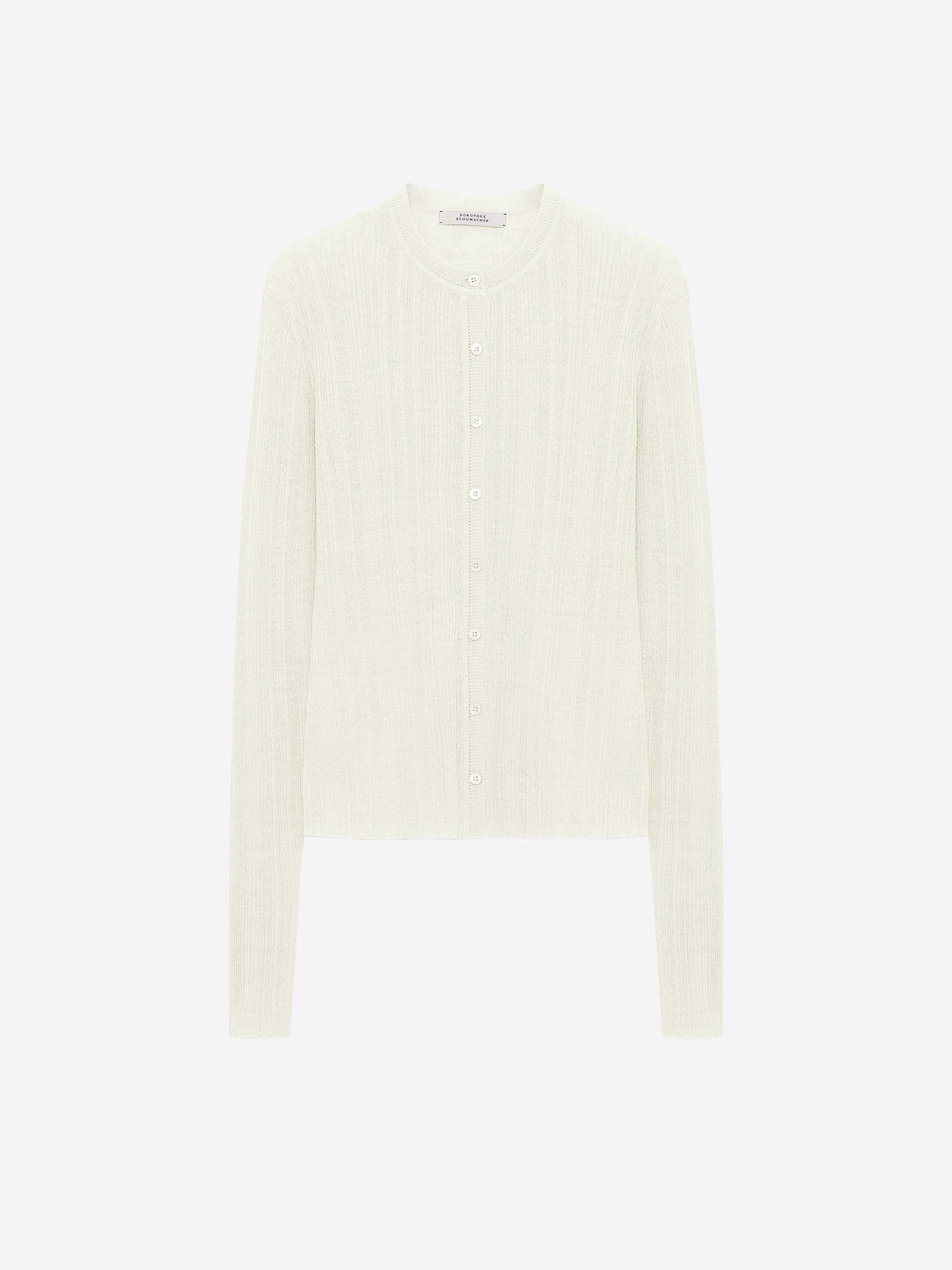 Dorothee Schumacher Mujer Barcelona Cárdigan Canalé Lino color Marfil sku 713-000344 01 - Foto 1