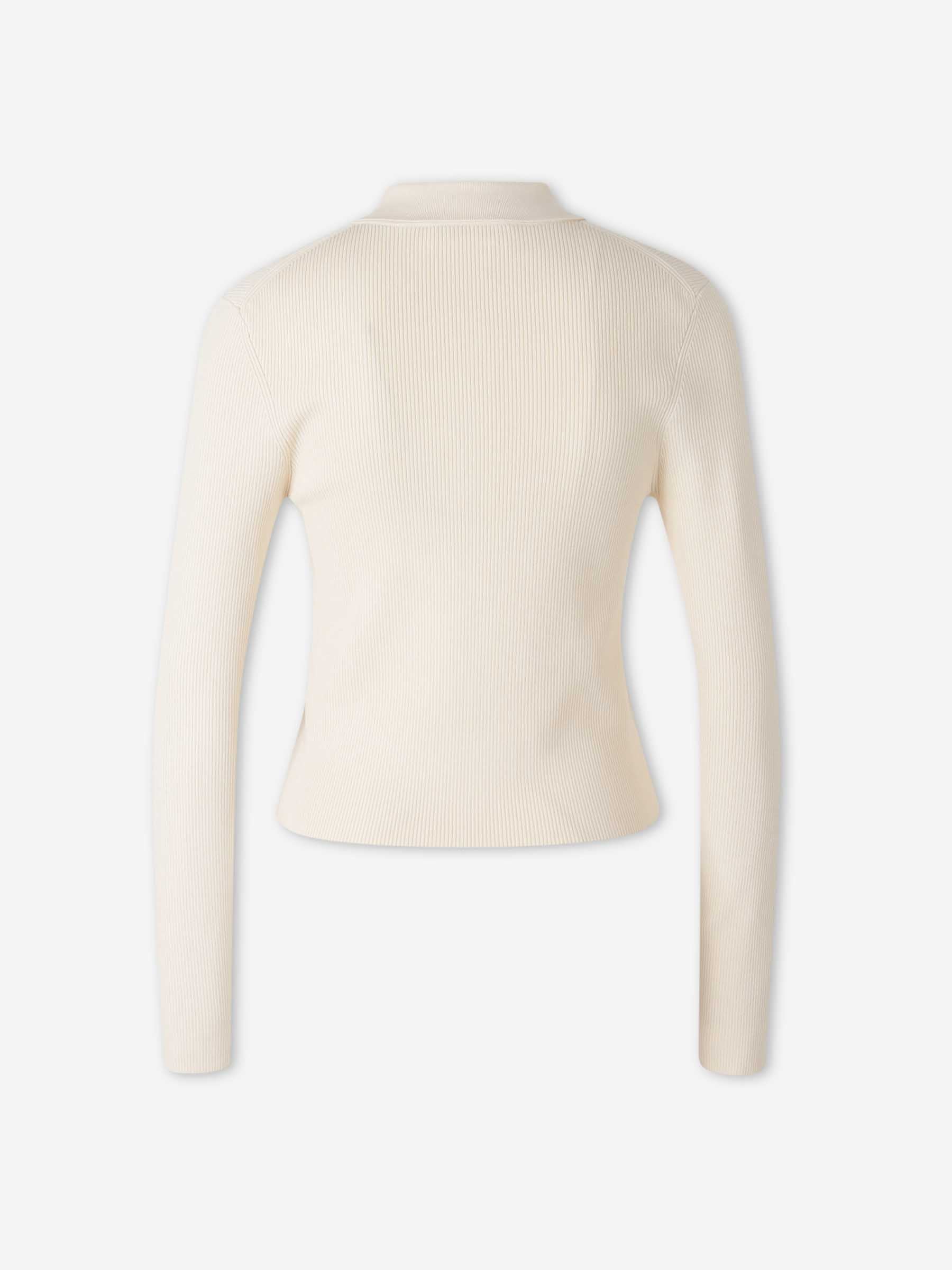 Victoria Beckham Mujer Barcelona Cárdigan con cuello camisero color Marfil sku 713-000445 01 - Foto 2
