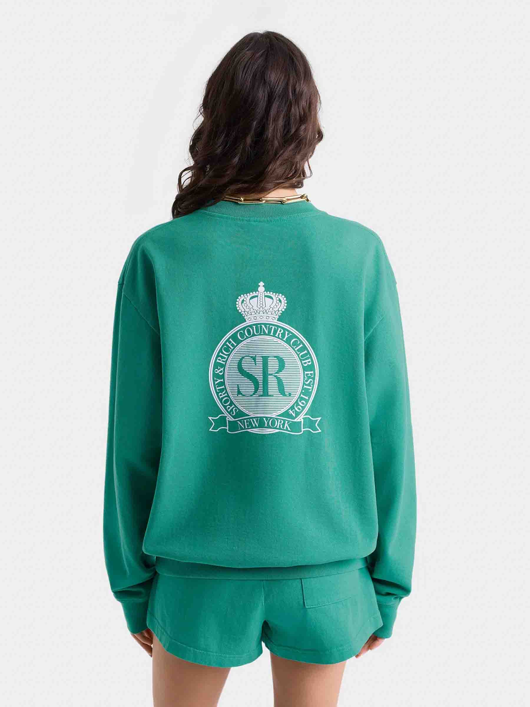 Outlet online Sporty&Rich Mujer Sudadera Cuello Redondo color Verde Turquesa sku 715-000180 01 - Foto 3
