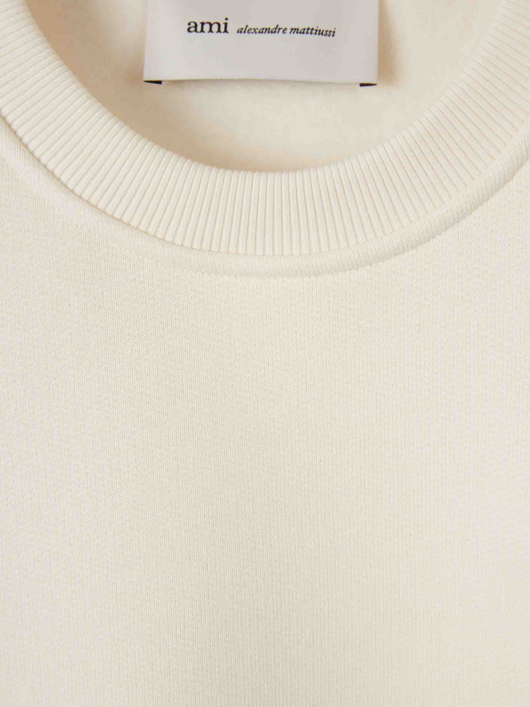 Outlet online Ami Paris Mujer Sudadera Cuello Redondo color Marfil sku 715-000239 01 - Foto 3