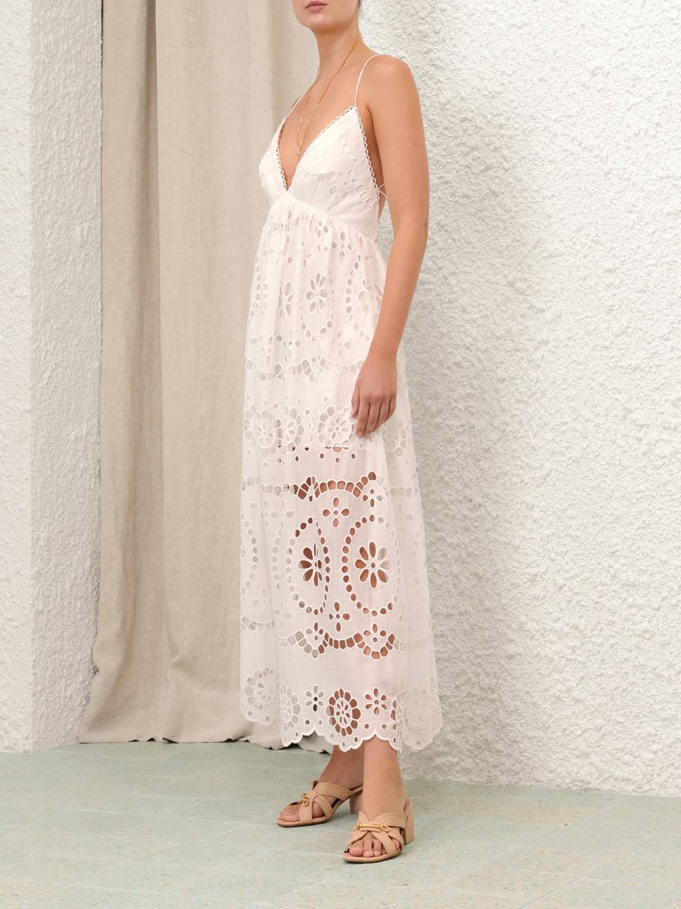 Zimmermann Vestido Midi Bordado color Blanco sku 721-000138 01 - Foto 2