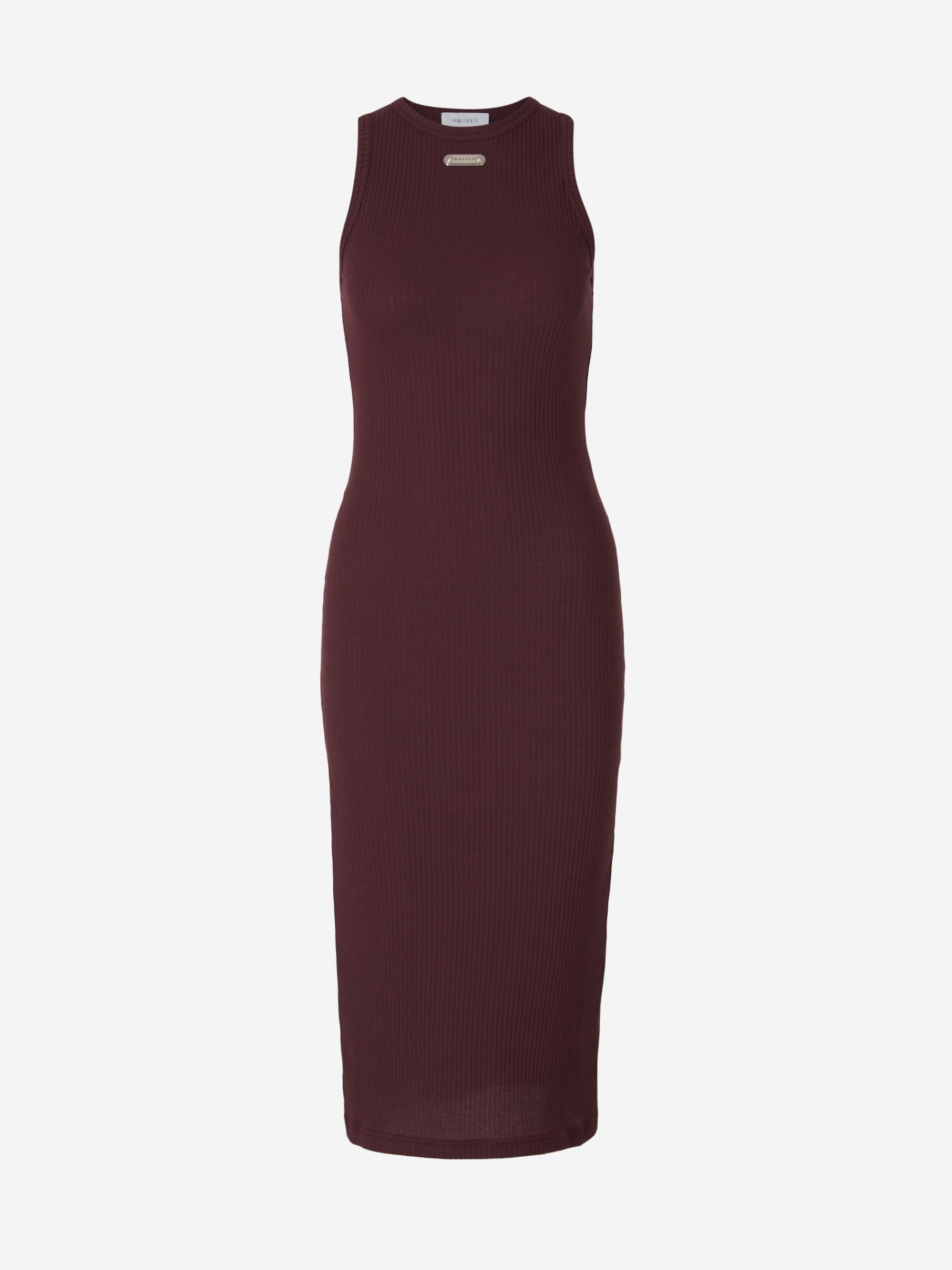 Outlet online McQueen Mujer Vestido Midi Canalé color Burdeos sku 721-000349 01 - Foto 1