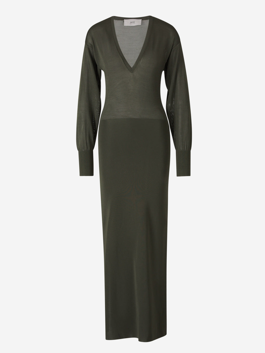 Ami Paris Mujer Barcelona Vestido Maxi Punto color Verde Oscuro sku 721-000350 01 - Foto 1