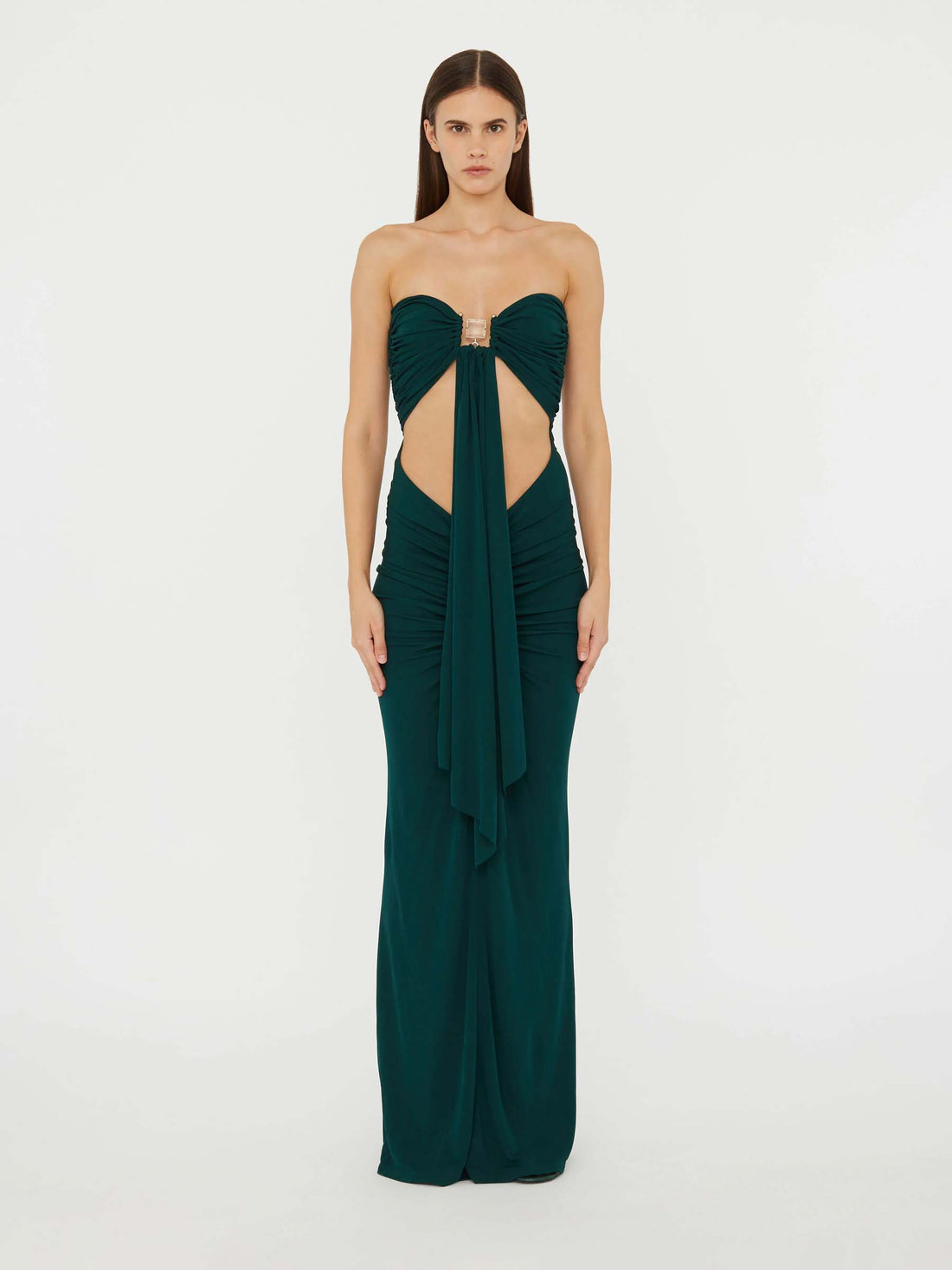 Christopher Esber Mujer Barcelona Vestido Maxi Drapeado color Verde Oscuro sku 721-000368 01 - Foto 1