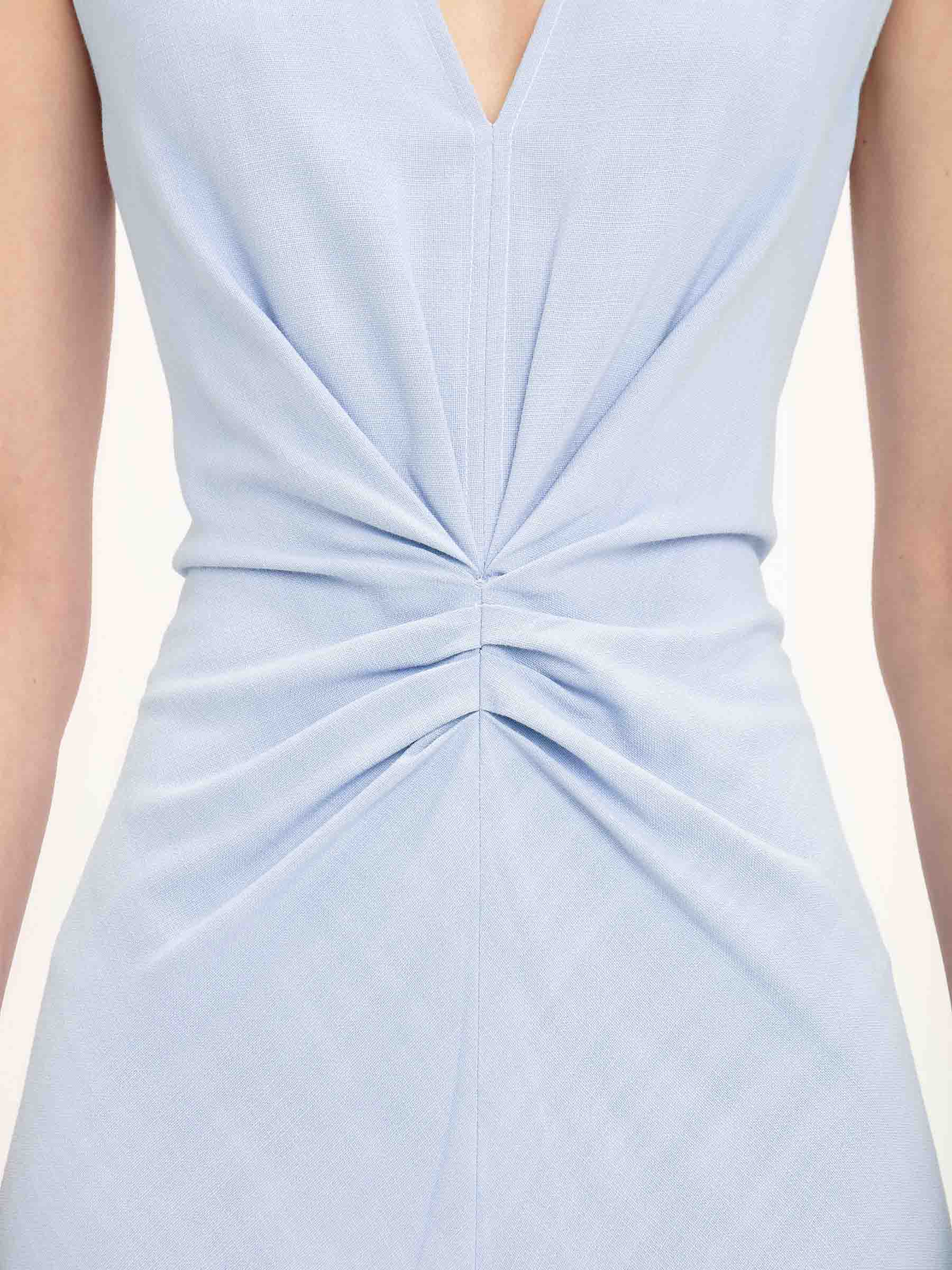 Outlet online Victoria Beckham Mujer Vestido Midi Fruncido color Azul Celeste sku 721-000370 01 - Foto 6