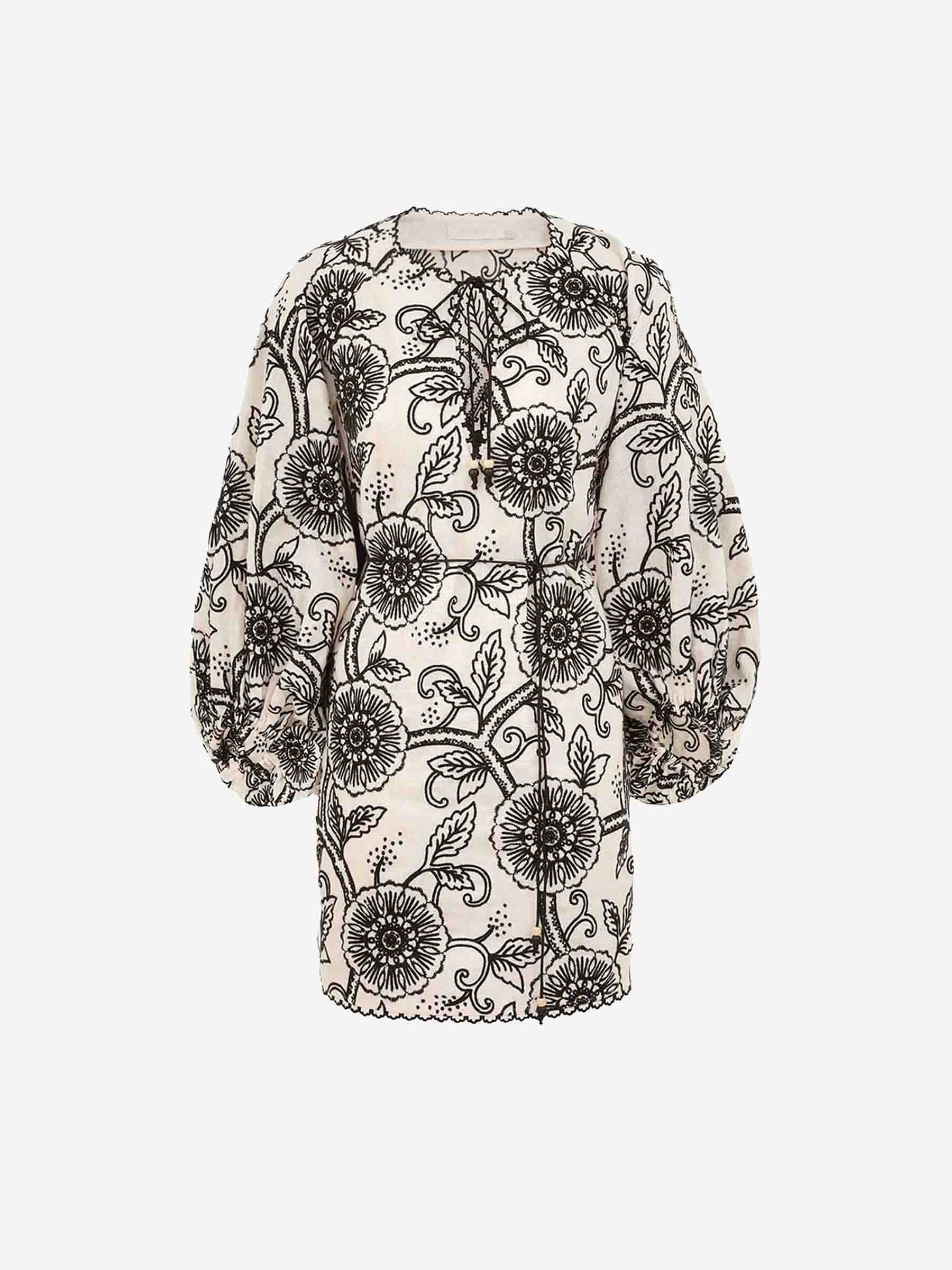 Zimmermann Mujer Barcelona Vestido Mini Floral color Marfil sku 721-000383 01 - Foto 2