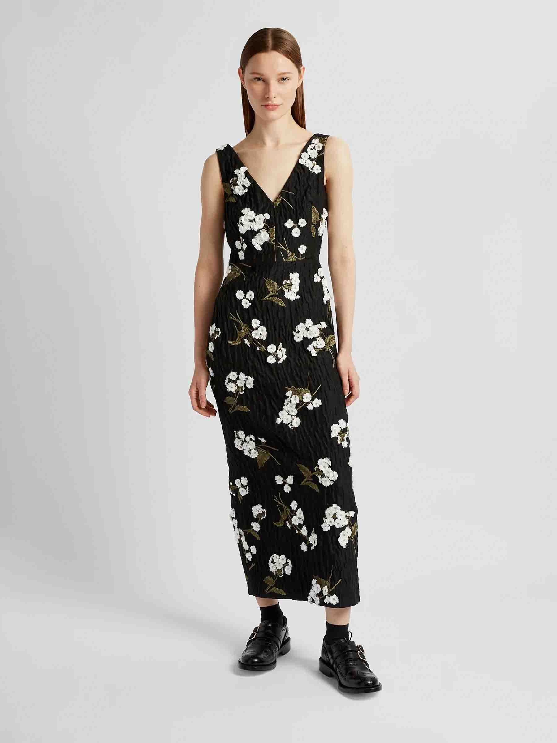 Outlet online Erdem Mujer Vestido Midi Texturizado color Negro sku 721-000393 01 - Foto 2