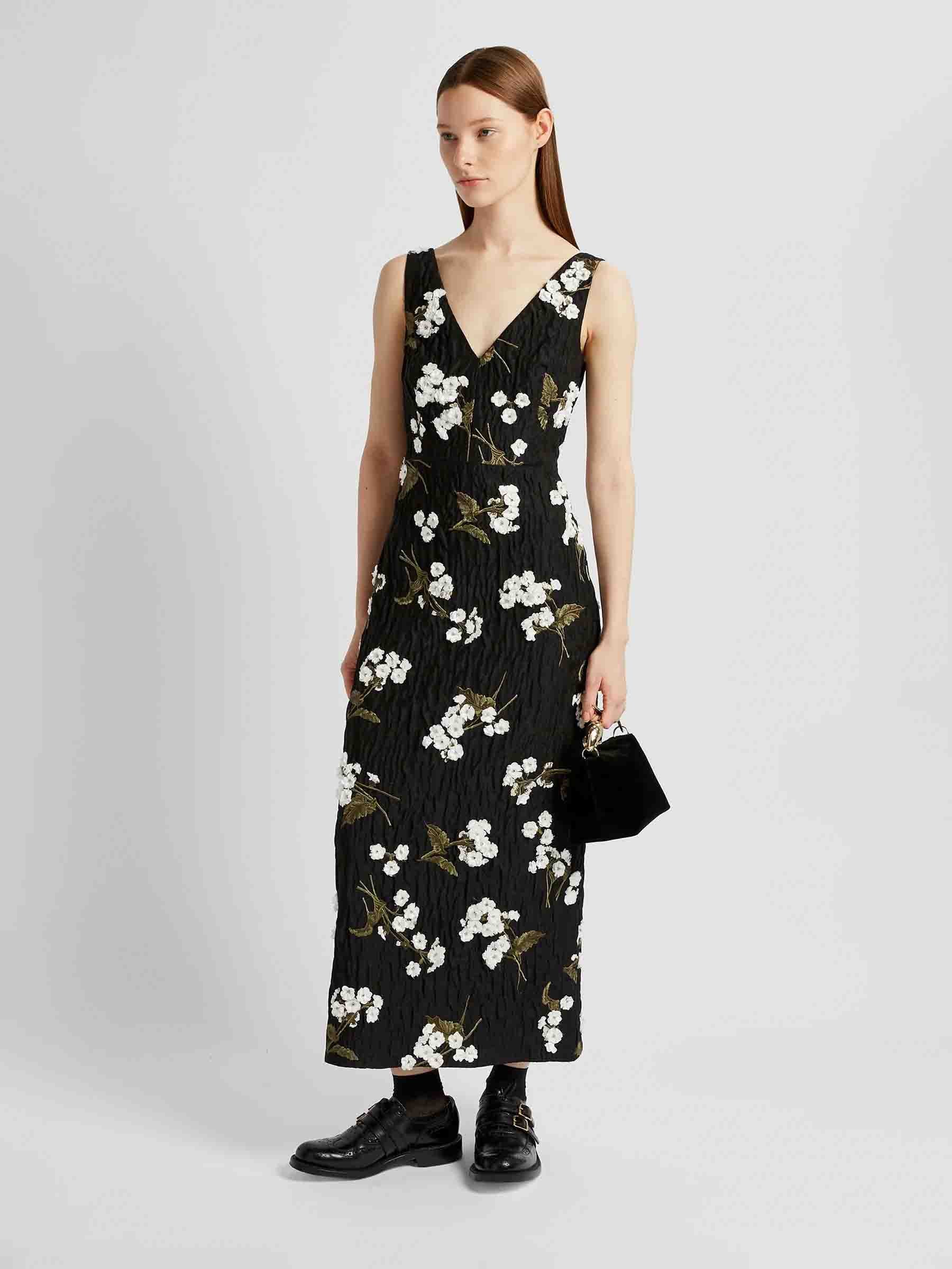 Erdem Mujer Barcelona Vestido Midi Texturizado color Negro sku 721-000393 01 - Foto 4