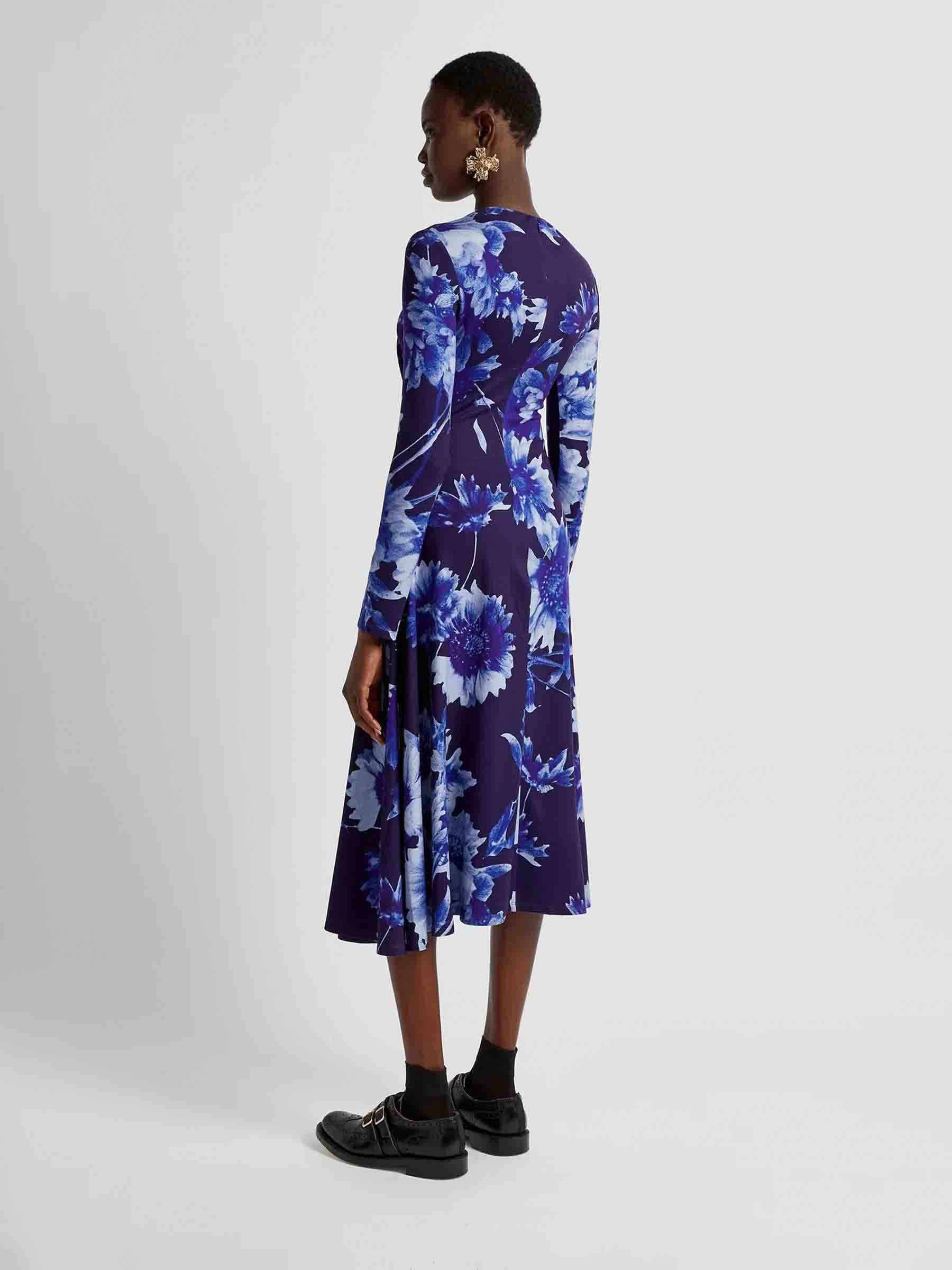 Erdem Mujer Barcelona Vestido Midi Drapeado color Violeta sku 721-000398 01 - Foto 3
