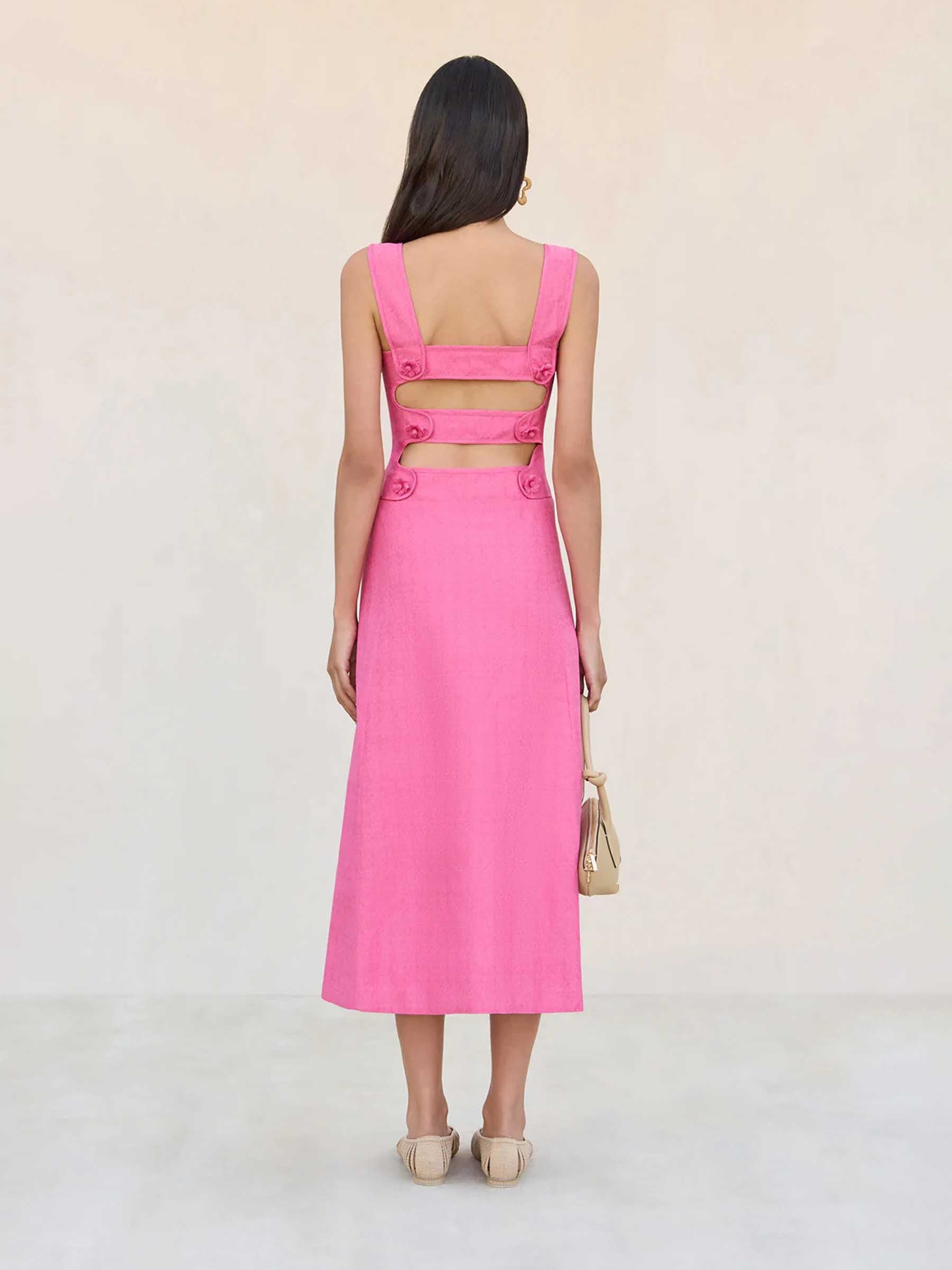 Cult Gaia Mujer Barcelona Vestido Midi Leigh color Fucsia sku 721-000399 01 - Foto 5