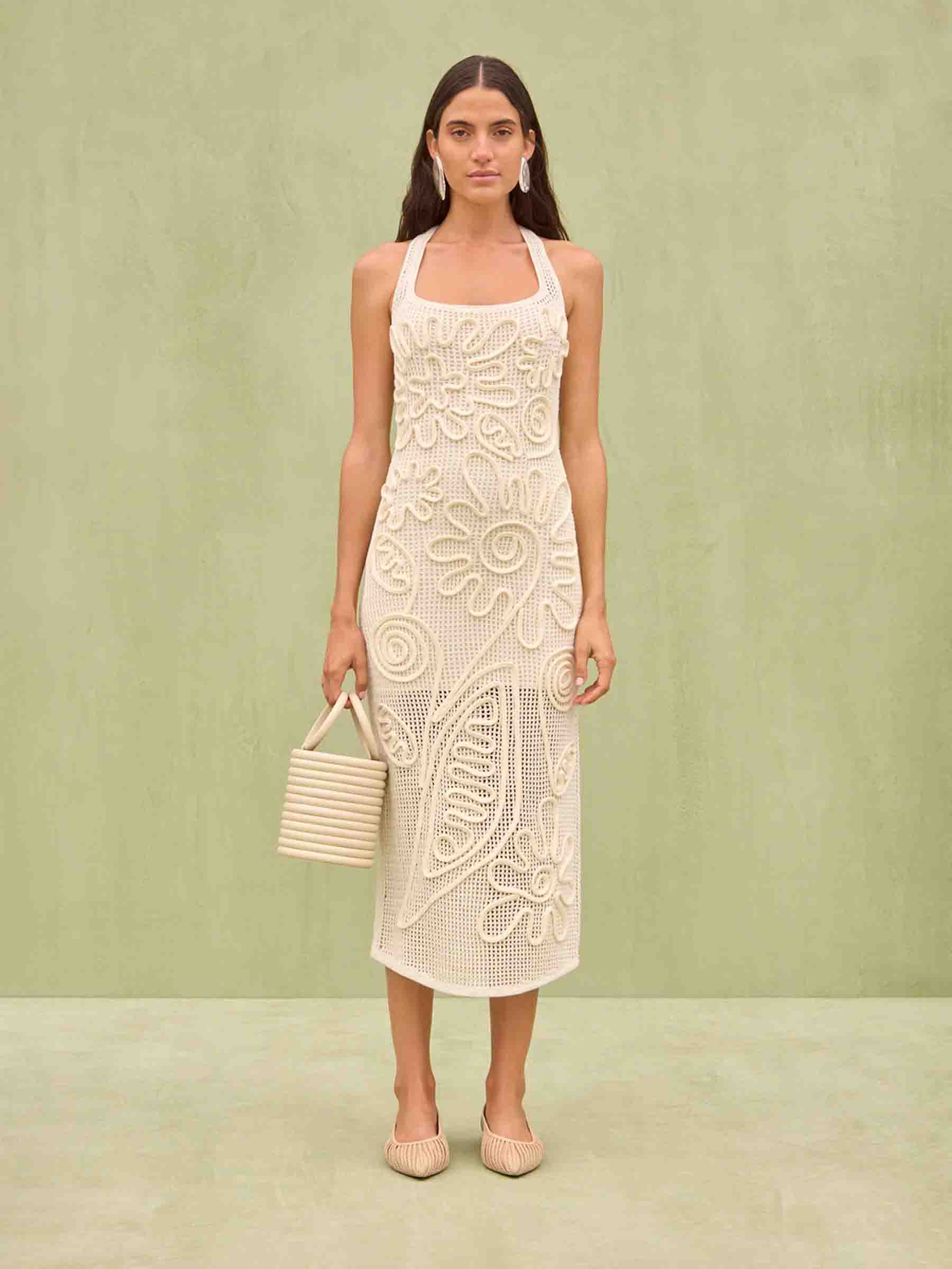 Outlet online Cult Gaia Mujer Vestido Punto Nissa color Marfil sku 721-000401 01 - Foto 2